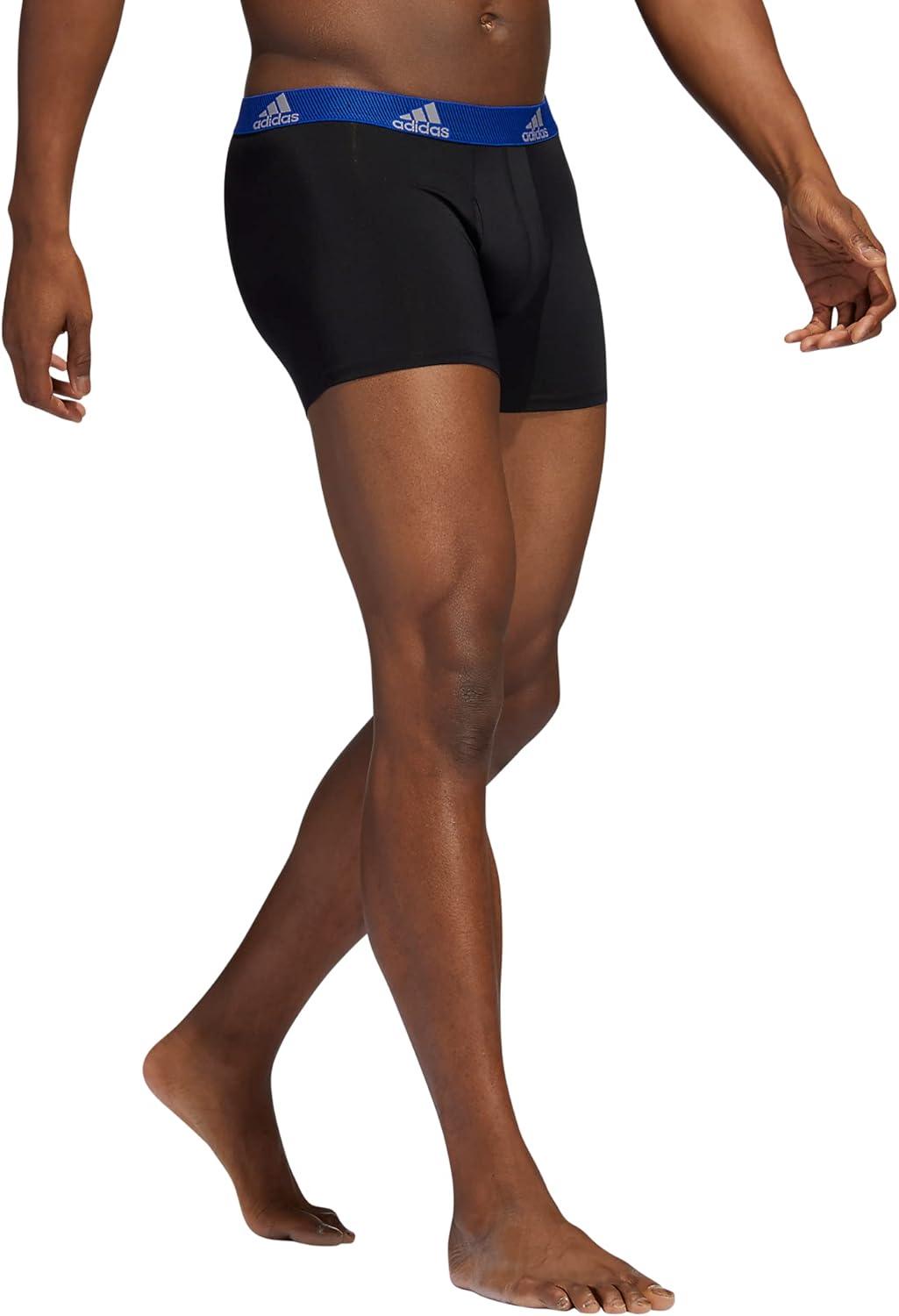 imageadidas Mens Stretch Cotton Boxer Brief Underwear 3Pack 2020BlackTeam Royal BlueImpact Yellow