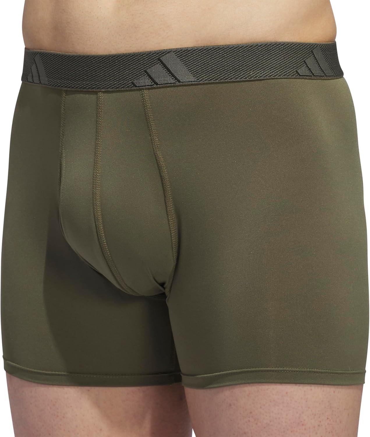 imageadidas Mens Stretch Cotton Boxer Brief Underwear 3Pack 2020Olive Strata GreenBlackOnix GreyMicrofiber