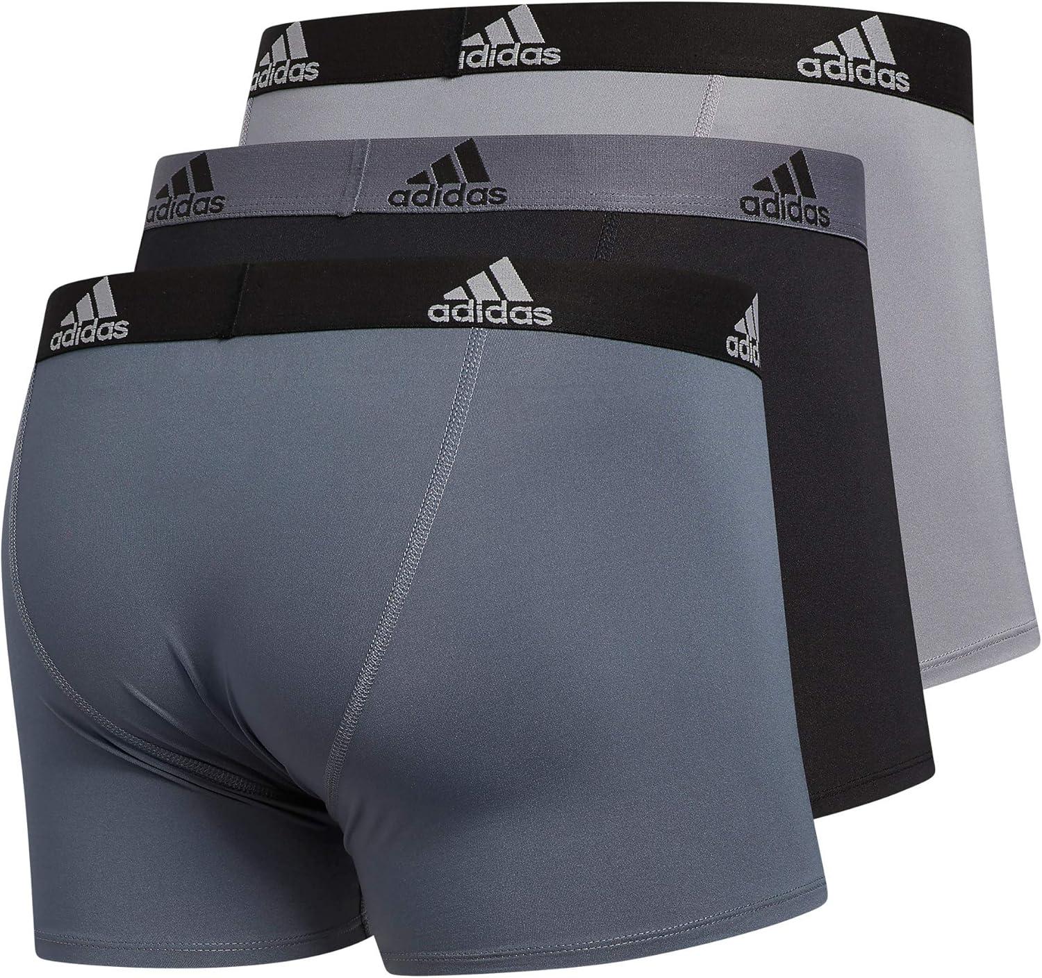 imageadidas Mens Stretch Cotton Boxer Brief Underwear 3Pack 2020Onix GreyBlackGreyPerformance