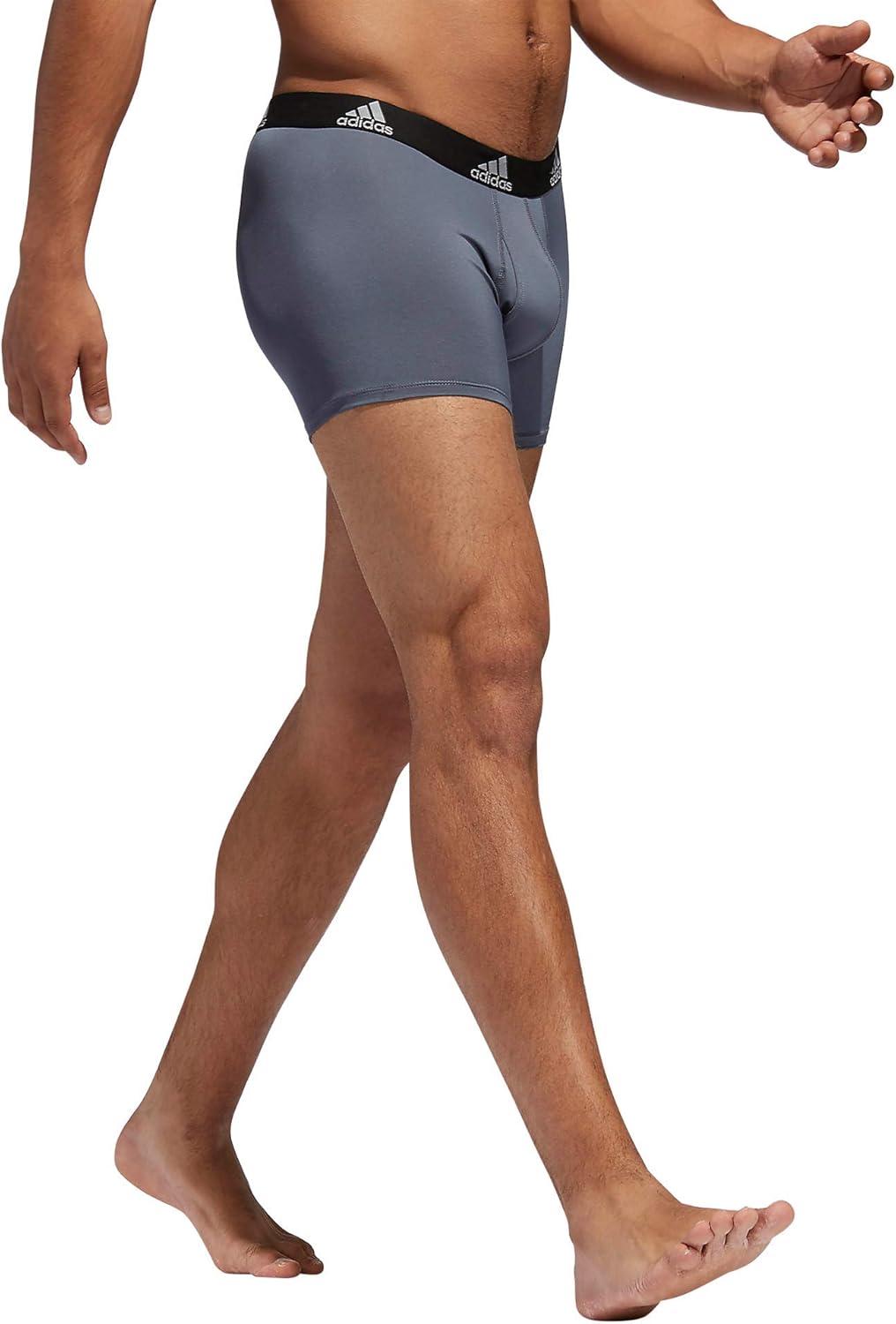 imageadidas Mens Stretch Cotton Boxer Brief Underwear 3Pack 2020Onix GreyBlackGreyPerformance