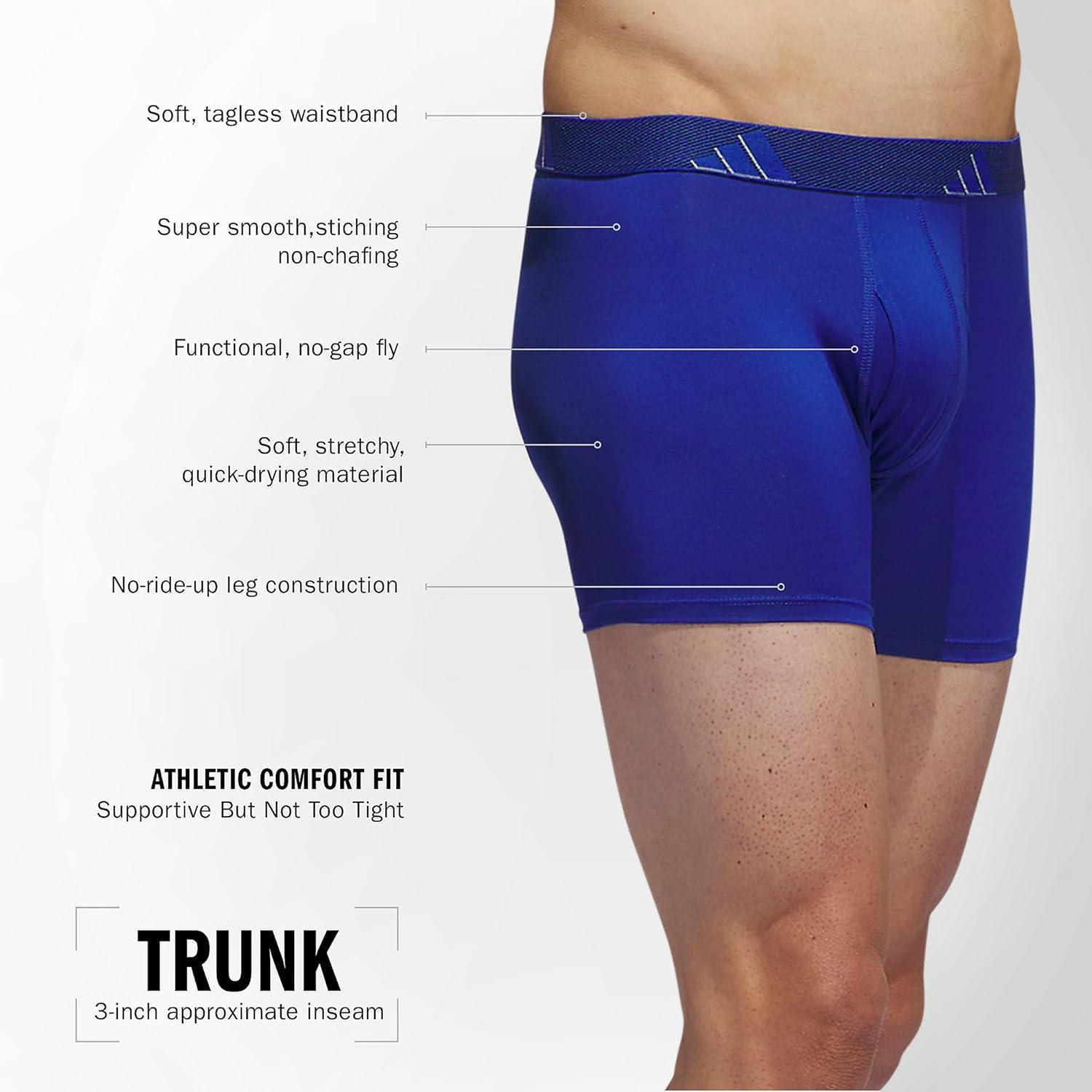 imageadidas Mens Stretch Cotton Boxer Brief Underwear 3Pack 2020Team Royal BlueGreyLegend Ink BlueMicrofiber