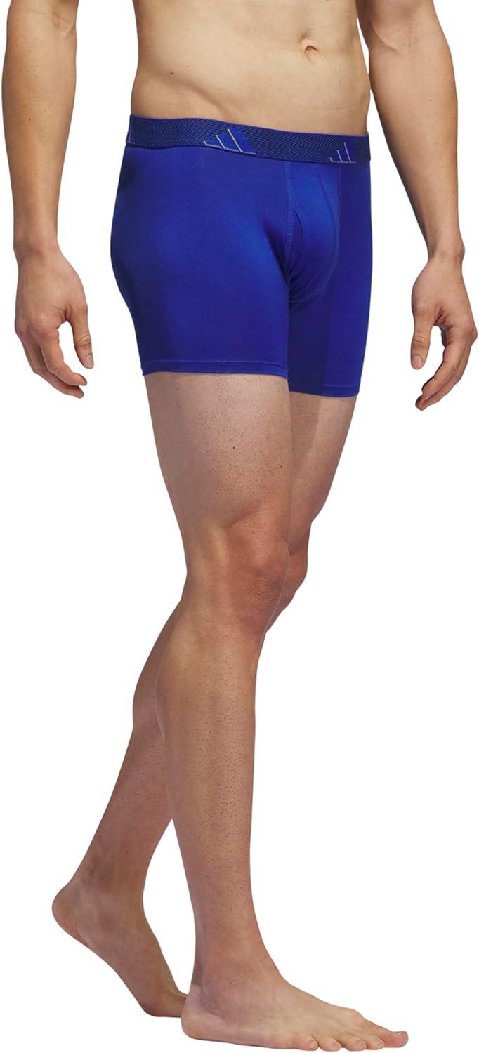 imageadidas Mens Stretch Cotton Boxer Brief Underwear 3Pack 2020Team Royal BlueGreyLegend Ink BlueMicrofiber