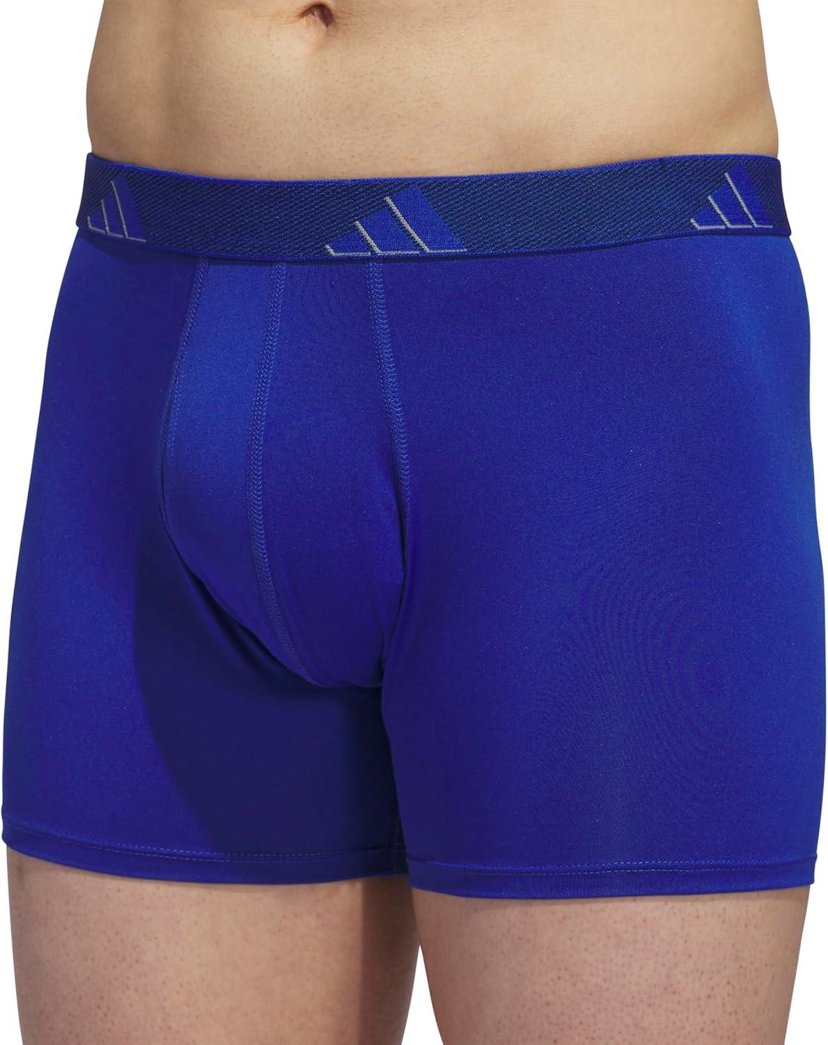 imageadidas Mens Stretch Cotton Boxer Brief Underwear 3Pack 2020Team Royal BlueGreyLegend Ink BlueMicrofiber