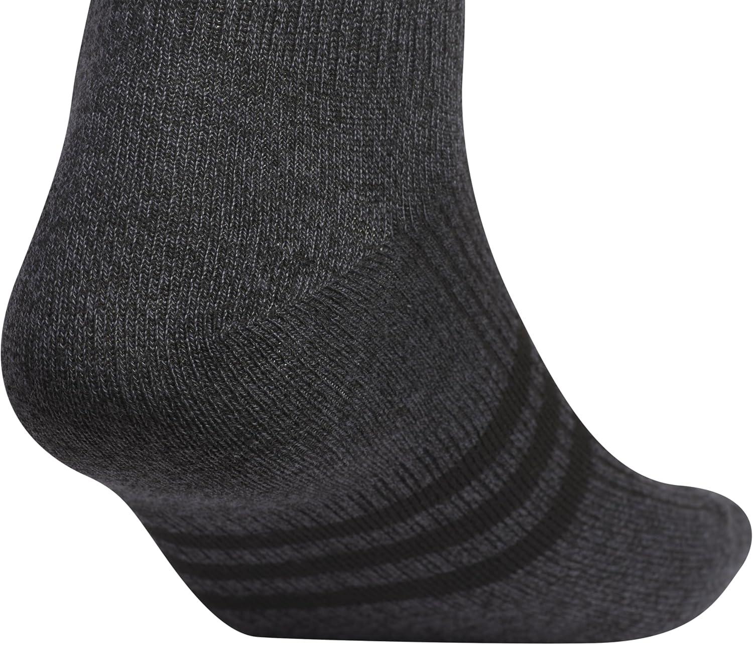 imageadidas Mens Superlite Quarter Socks 6Pack Durable Lightweight Athletic Breathable with Compression Arch SupportOnix GreyBlack
