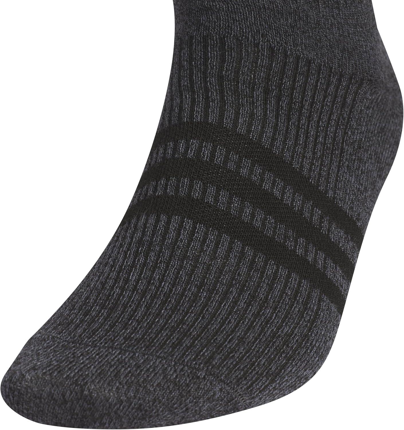 imageadidas Mens Superlite Quarter Socks 6Pack Durable Lightweight Athletic Breathable with Compression Arch SupportOnix GreyBlack