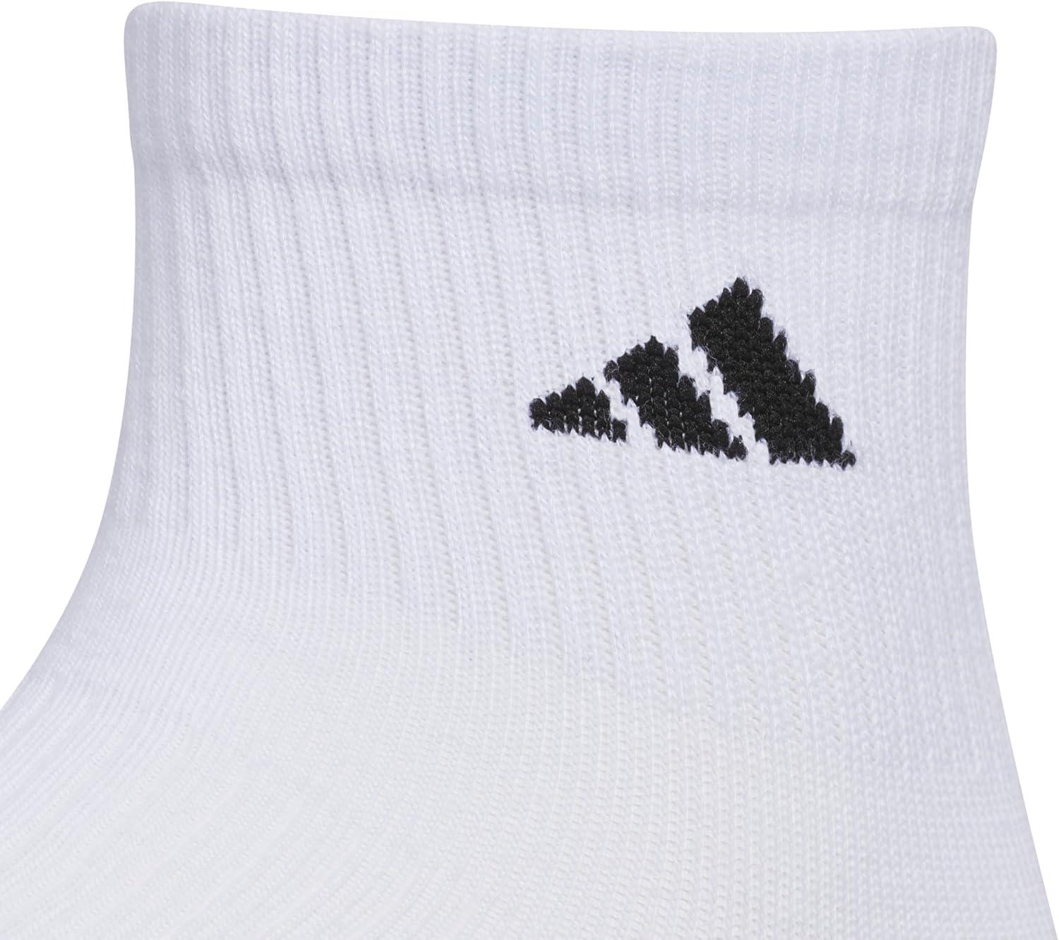 imageadidas Mens Superlite Quarter Socks 6Pack Durable Lightweight Athletic Breathable with Compression Arch SupportWhiteBlack