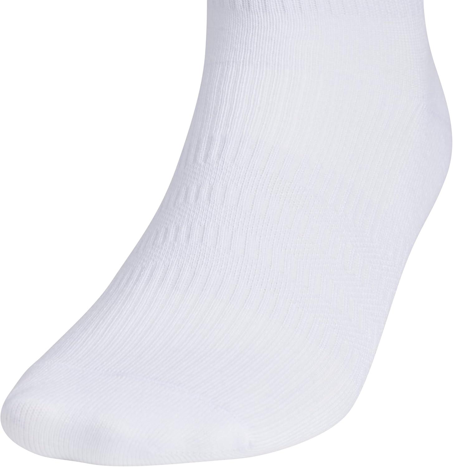 imageadidas Mens Superlite Quarter Socks 6Pack Durable Lightweight Athletic Breathable with Compression Arch SupportWhiteBlack