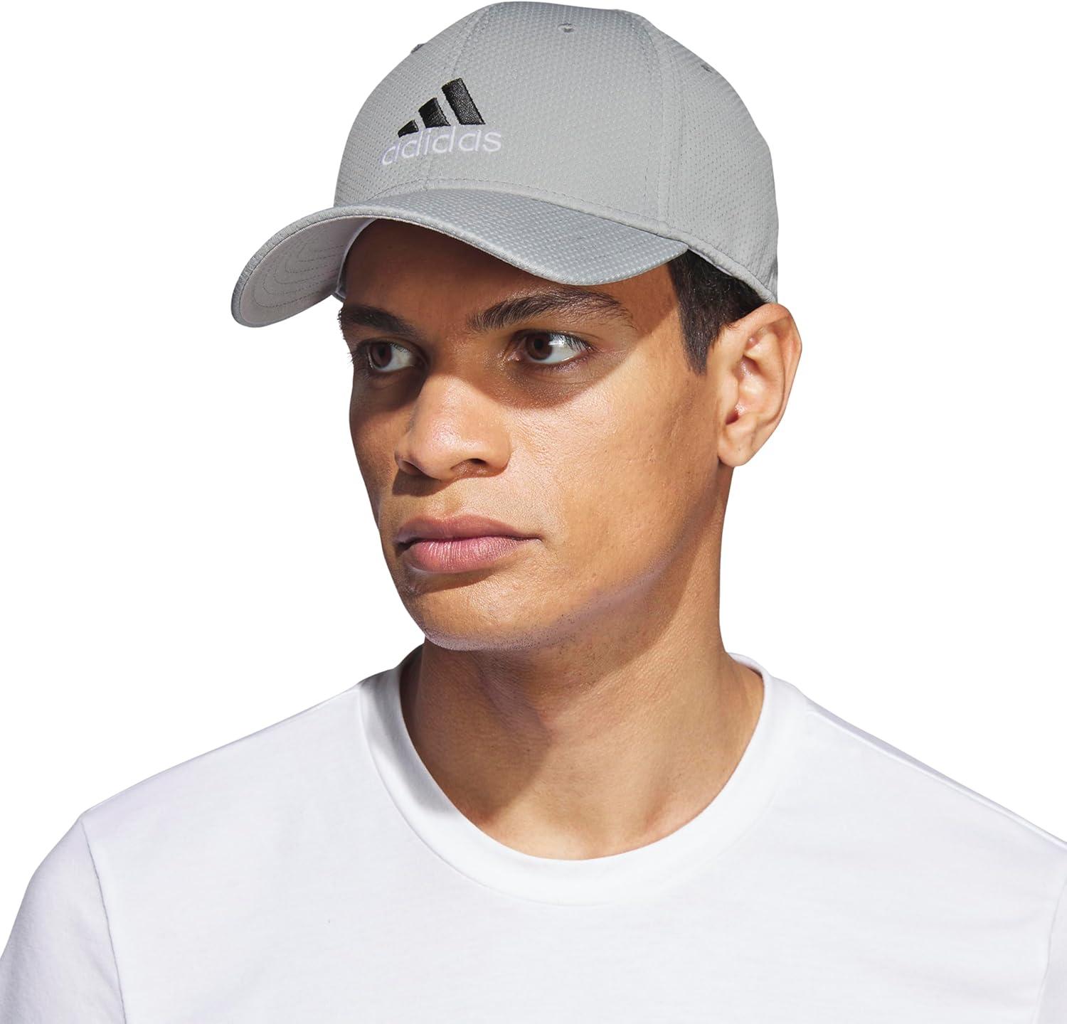 imageadidas Mens Zags 20 Structured Mid Crown AFlex Stretch Fit HatBaseball CapAluminum 2