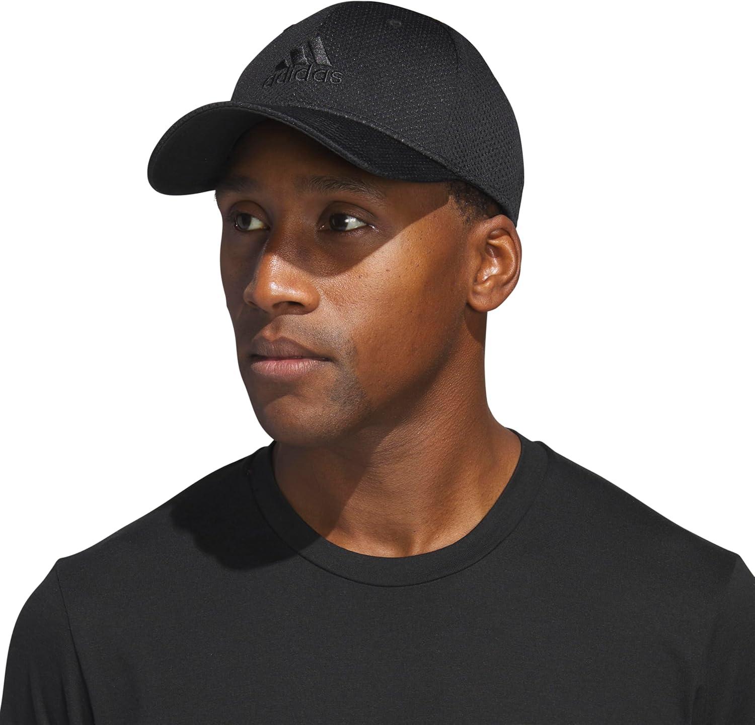 imageadidas Mens Zags 20 Structured Mid Crown AFlex Stretch Fit HatBaseball CapBlackBlack