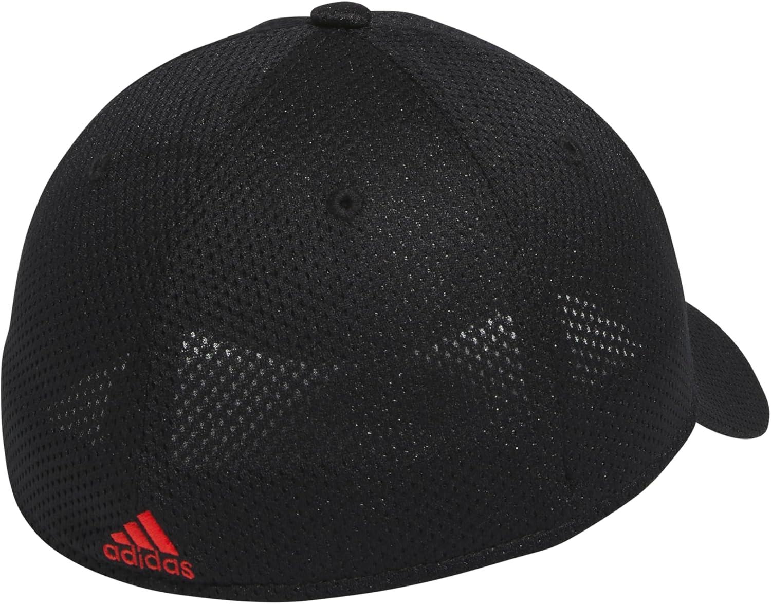 imageadidas Mens Zags 20 Structured Mid Crown AFlex Stretch Fit HatBaseball CapBlackHires Red