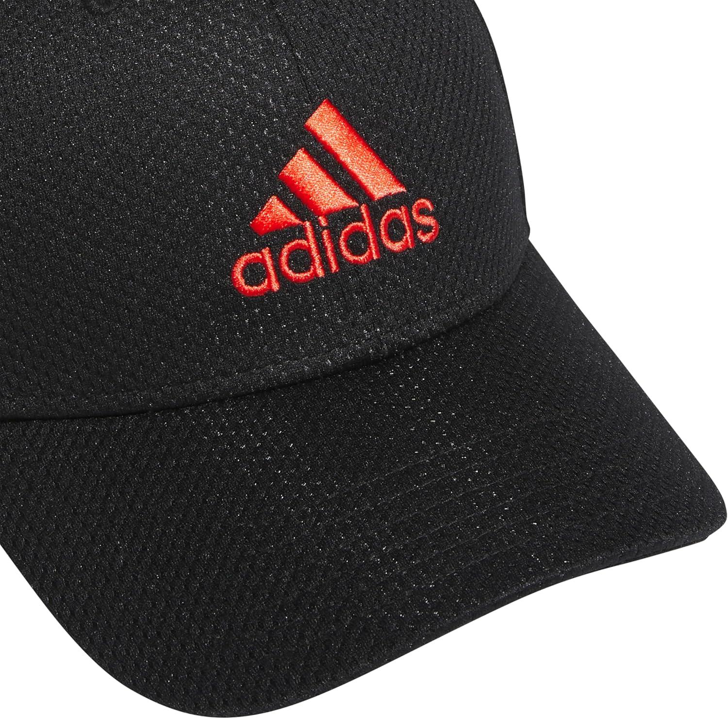 imageadidas Mens Zags 20 Structured Mid Crown AFlex Stretch Fit HatBaseball CapBlackHires Red