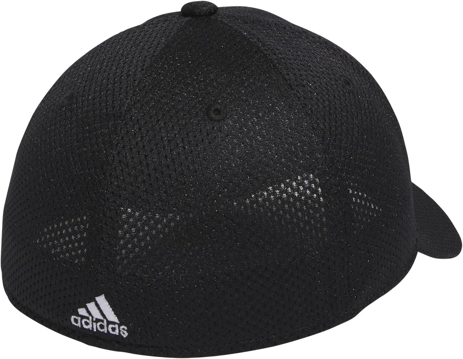 imageadidas Mens Zags 20 Structured Mid Crown AFlex Stretch Fit HatBaseball CapBlackWhite