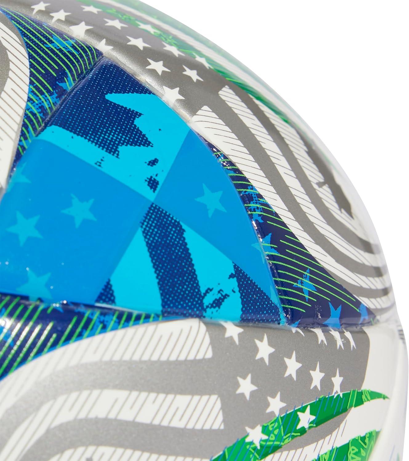 imageadidas Mini Soccer BallWhiteGreenGlory BlueSolar Blue