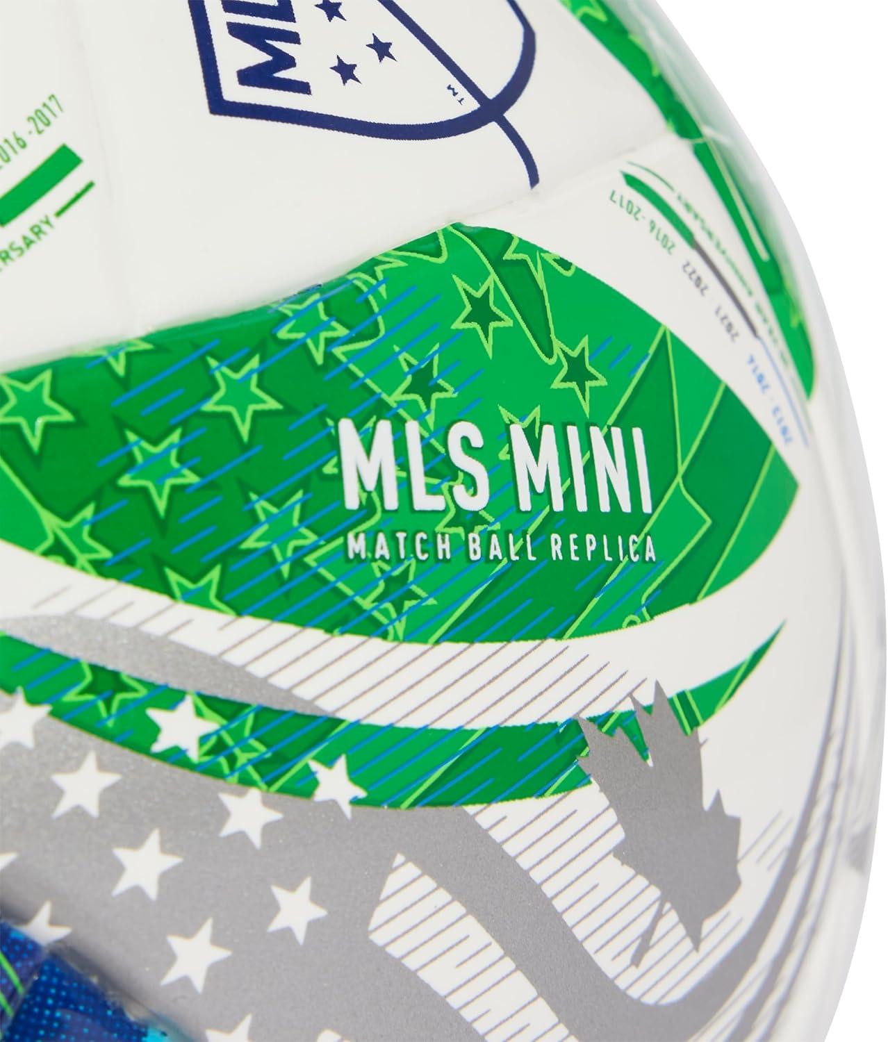 imageadidas Mini Soccer BallWhiteGreenGlory BlueSolar Blue