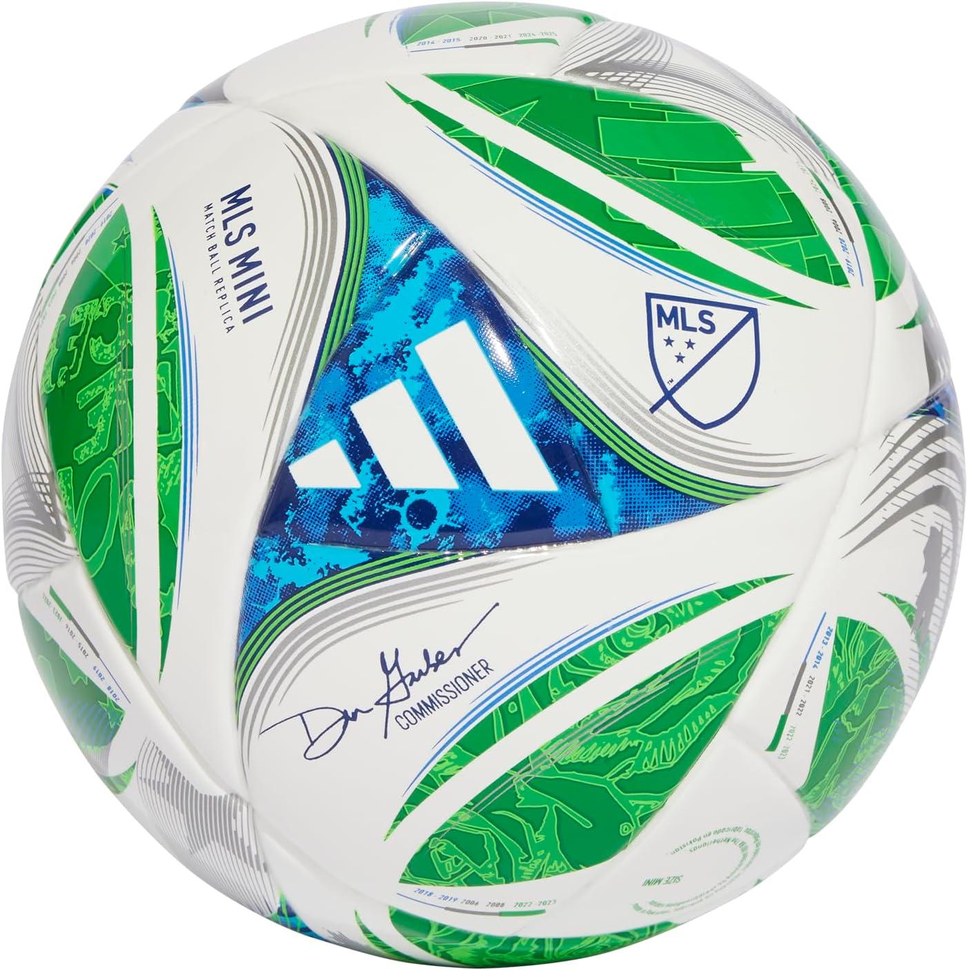 imageadidas Mini Soccer BallWhiteGreenGlory BlueSolar Blue