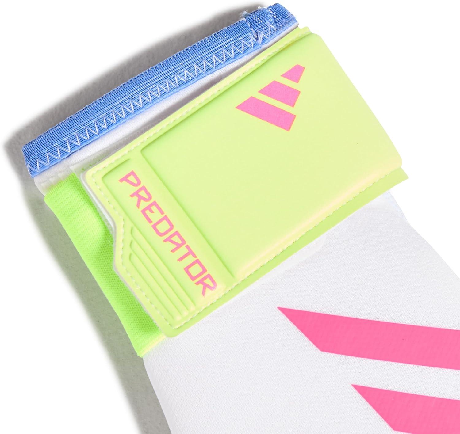 imageadidas Predator League Fingersave Goalie Soccer GlovesWhiteLucid LemonLucid Pink