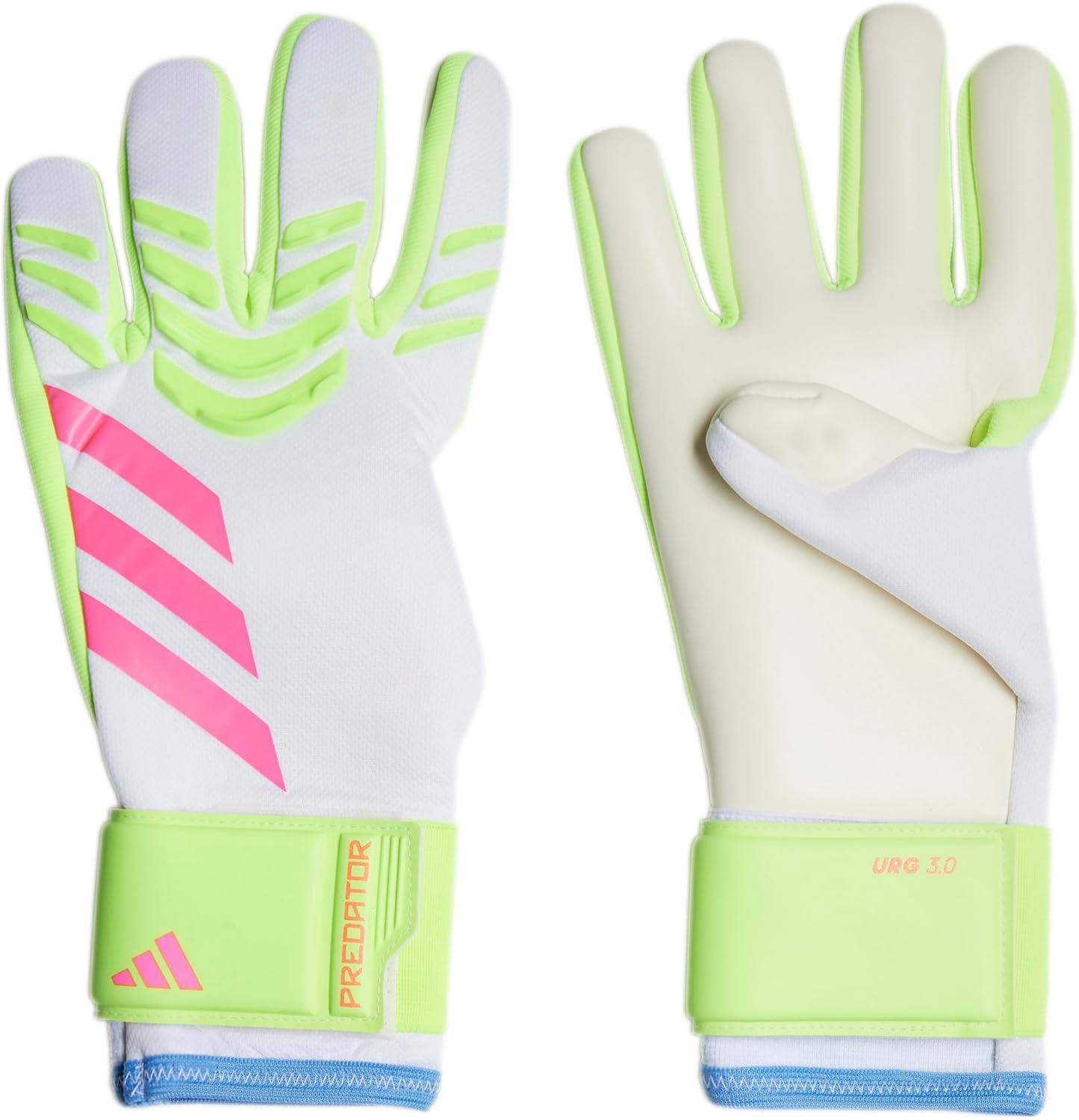 imageadidas Predator League Fingersave Goalie Soccer GlovesWhiteLucid LemonLucid Pink