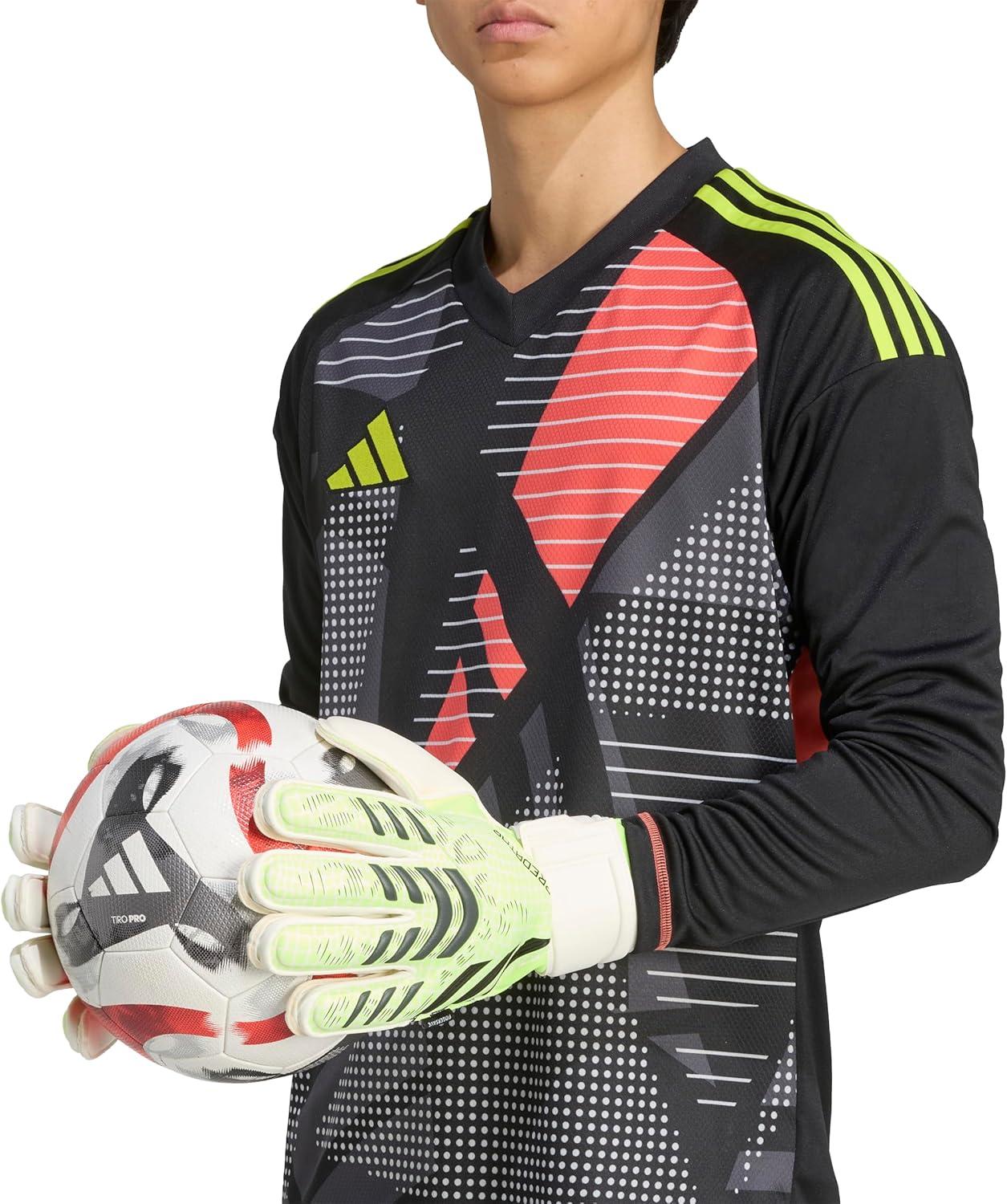 imageadidas Predator Match Fingersave Goalie Soccer GlovesLucid LemonWhiteBlack