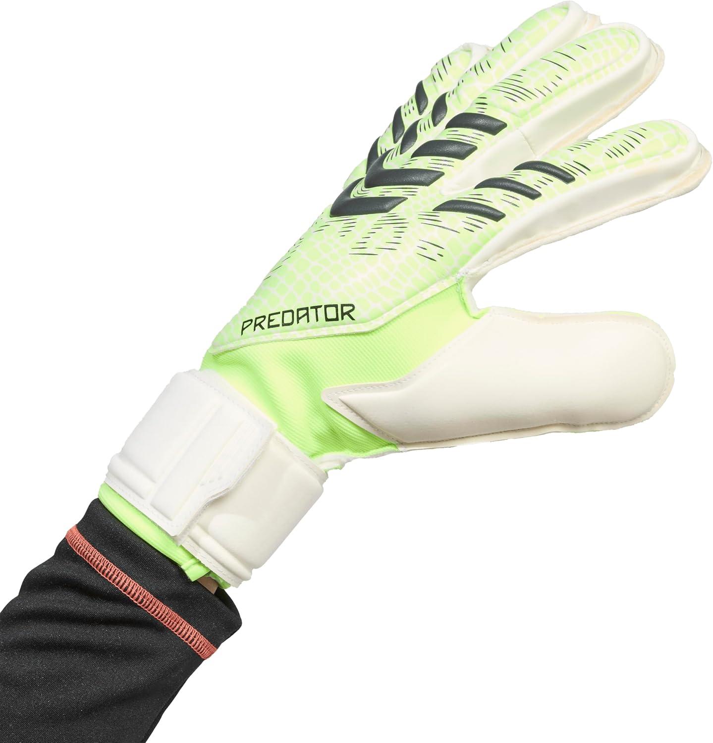 imageadidas Predator Match Fingersave Goalie Soccer GlovesLucid LemonWhiteBlack