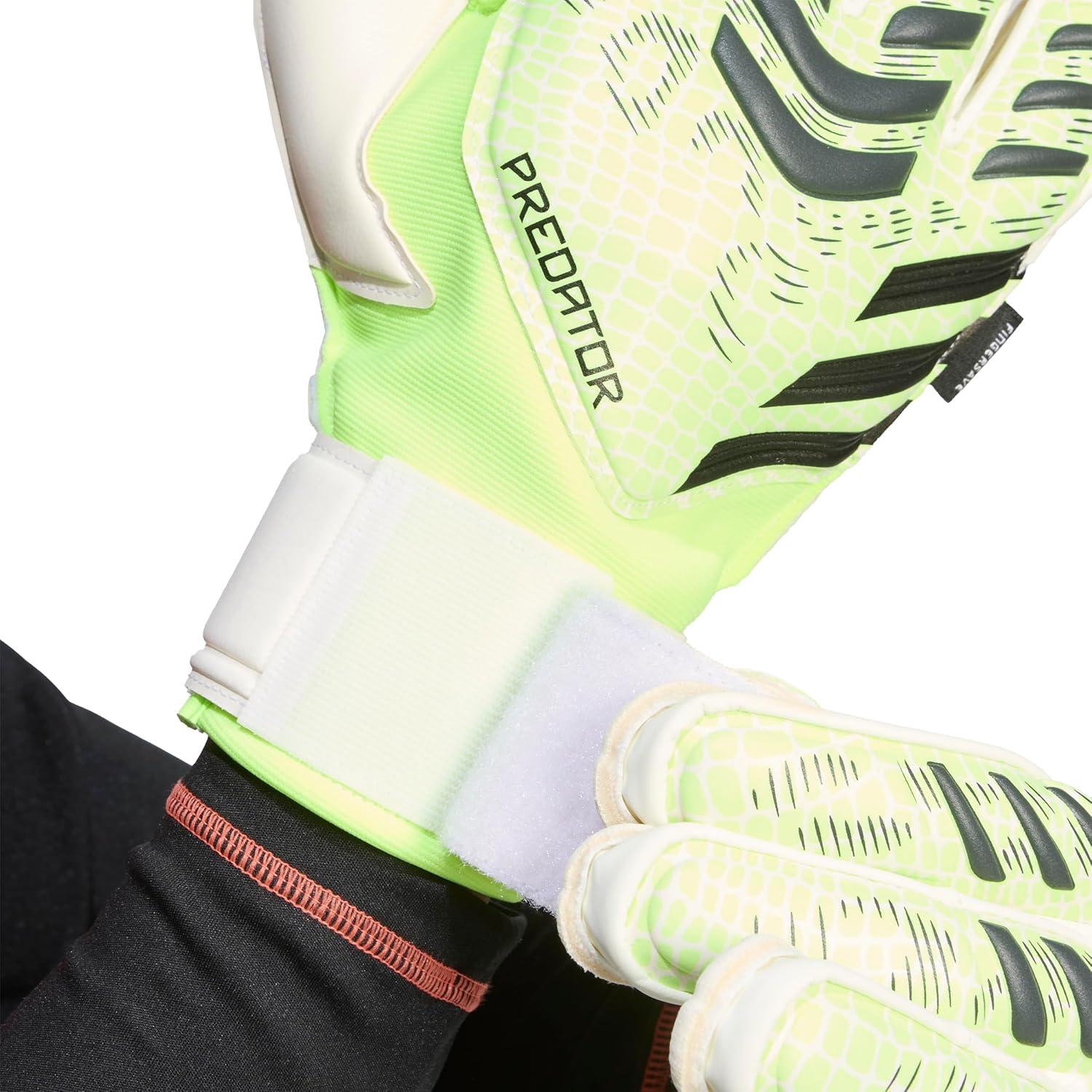 imageadidas Predator Match Fingersave Goalie Soccer GlovesLucid LemonWhiteBlack