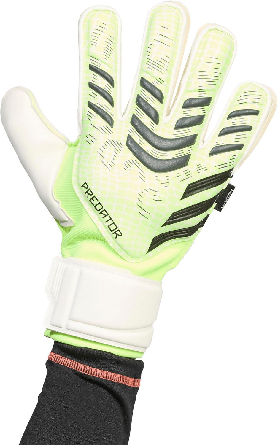 imageadidas Predator Match Fingersave Goalie Soccer GlovesLucid LemonWhiteBlack
