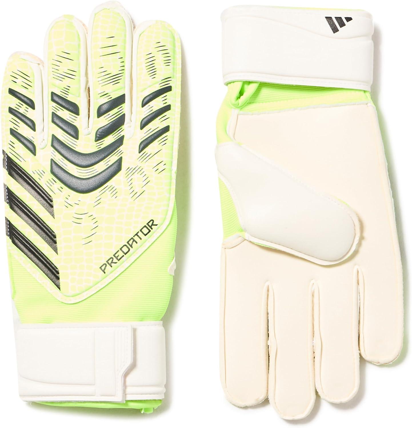 imageadidas Predator Match Fingersave Goalie Soccer GlovesLucid LemonWhiteBlack