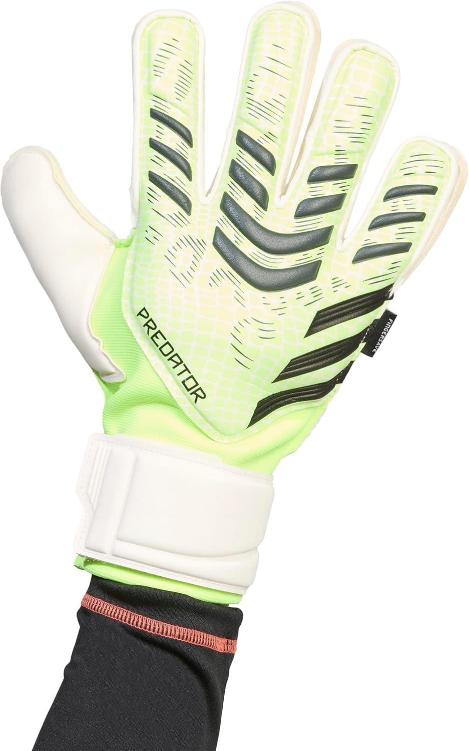 imageadidas Predator Match Fingersave Goalie Soccer GlovesLucid LemonWhiteBlack