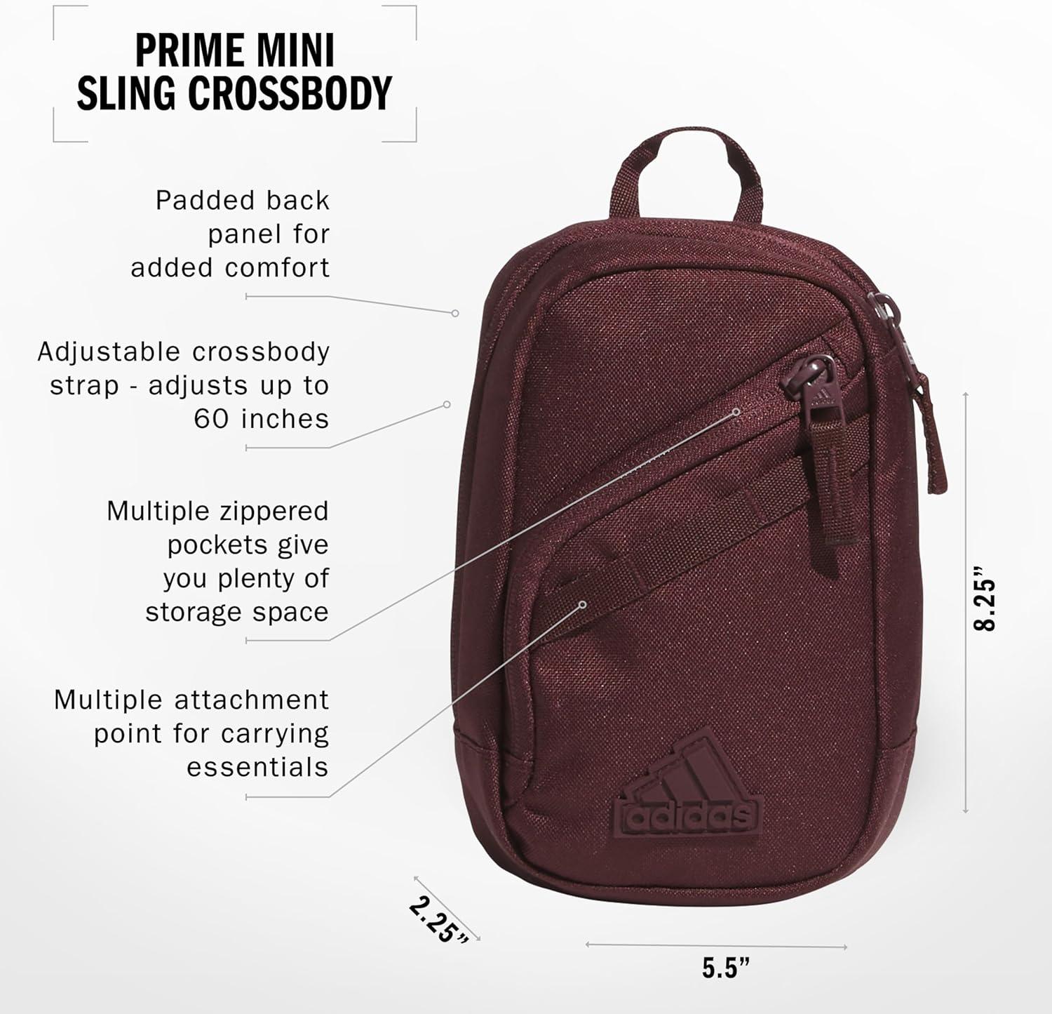 imageadidas Prime Mini Sling Crossbody Bag Small Size for Festivals and Travel Black OSFAAurora Ruby Red