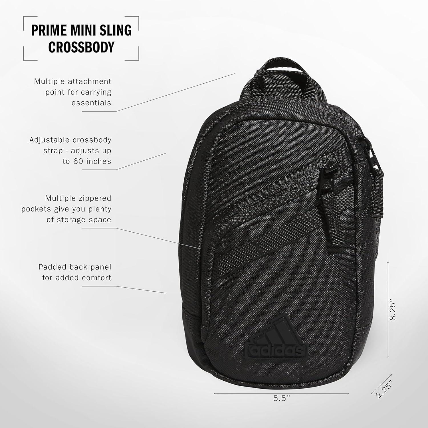 imageadidas Prime Mini Sling Crossbody Bag Small Size for Festivals and Travel Black OSFABlack