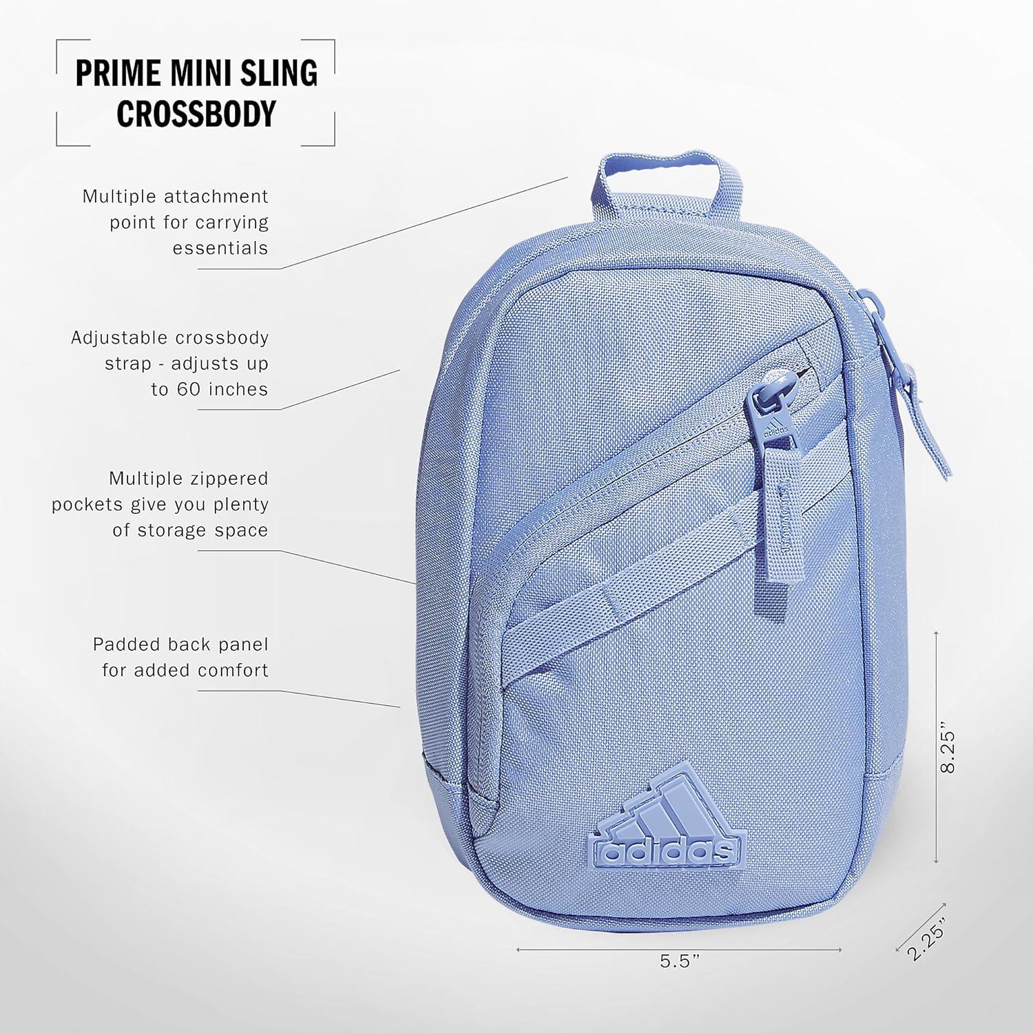 imageadidas Prime Mini Sling Crossbody Bag Small Size for Festivals and Travel Black OSFABlue Spark