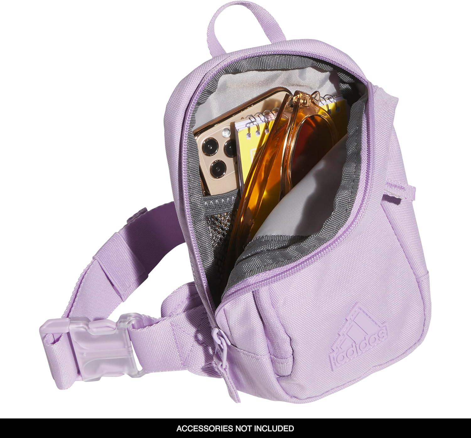 imageadidas Prime Mini Sling Crossbody Bag Small Size for Festivals and Travel Black OSFAPowder Plum Purple