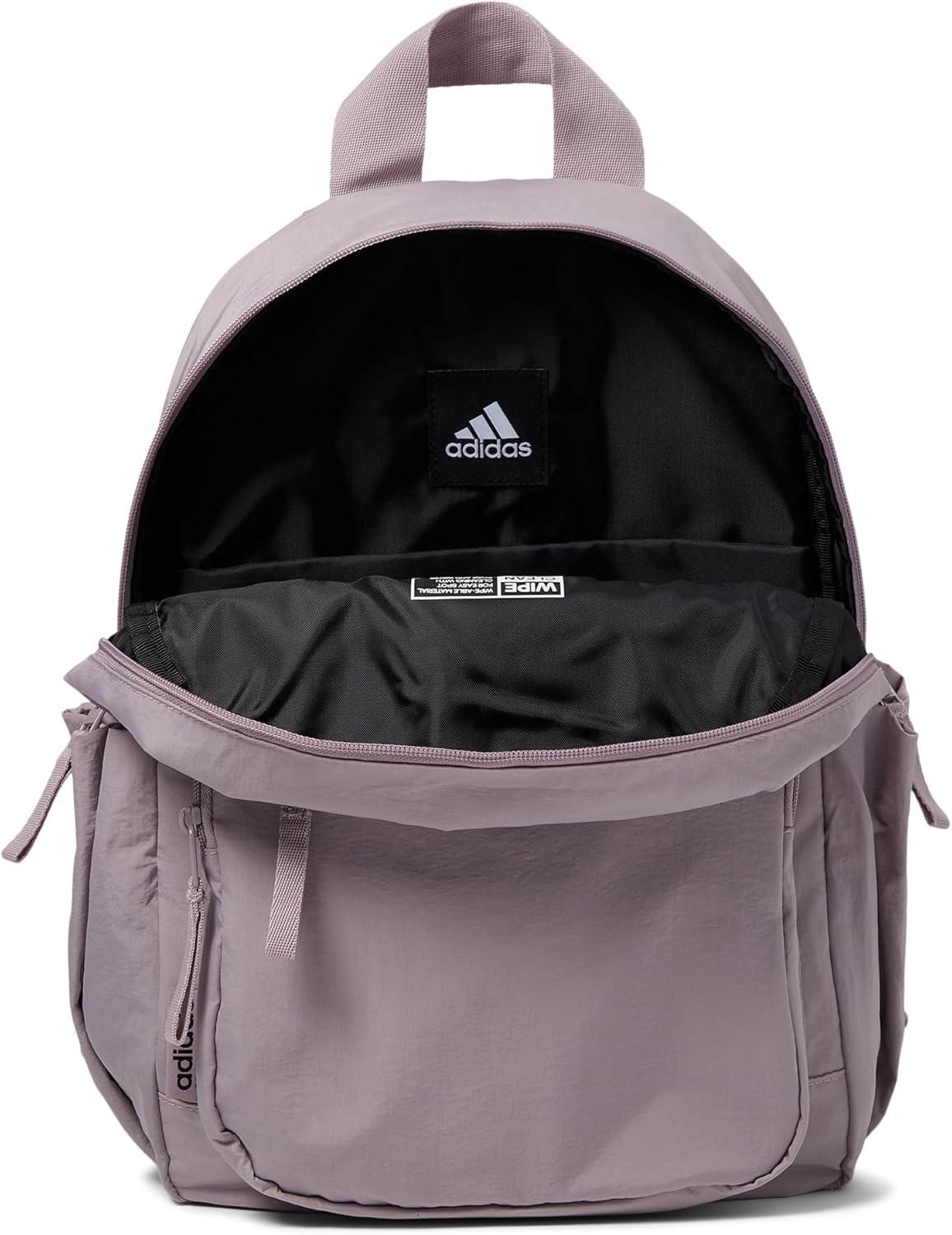 imageadidas Small Backpack for Women  Weekender Lightweight Bag with Laptop Sleeve Metal Grey One SizePreloved Fig Purple