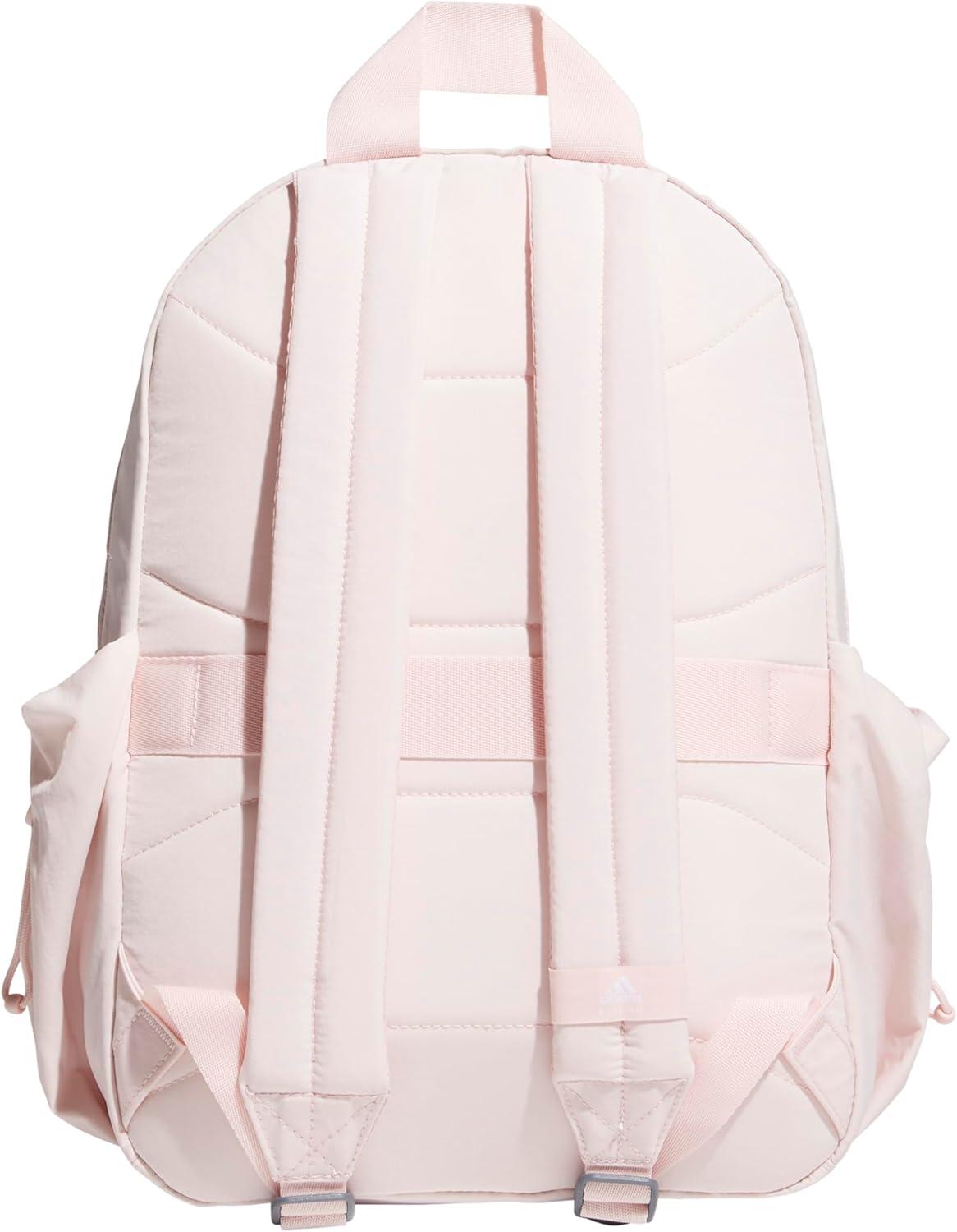 imageadidas Small Backpack for Women  Weekender Lightweight Bag with Laptop Sleeve Metal Grey One SizeSandy Pink