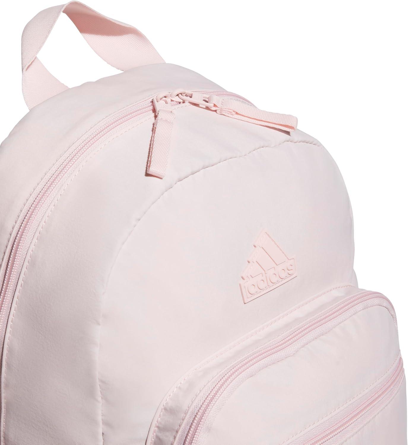 imageadidas Small Backpack for Women  Weekender Lightweight Bag with Laptop Sleeve Metal Grey One SizeSandy Pink