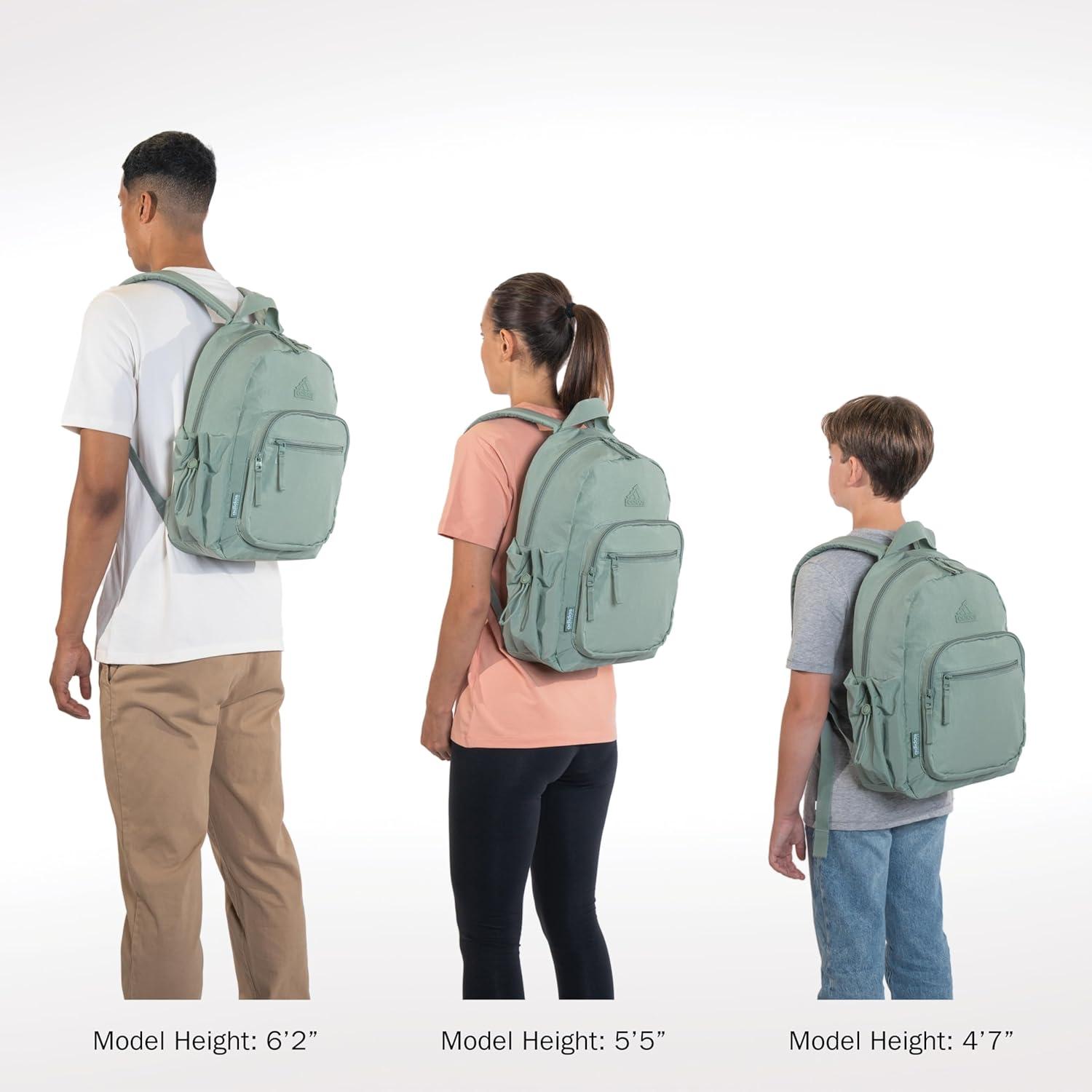 imageadidas Small Backpack for Women  Weekender Lightweight Bag with Laptop Sleeve Metal Grey One SizeSandy Pink