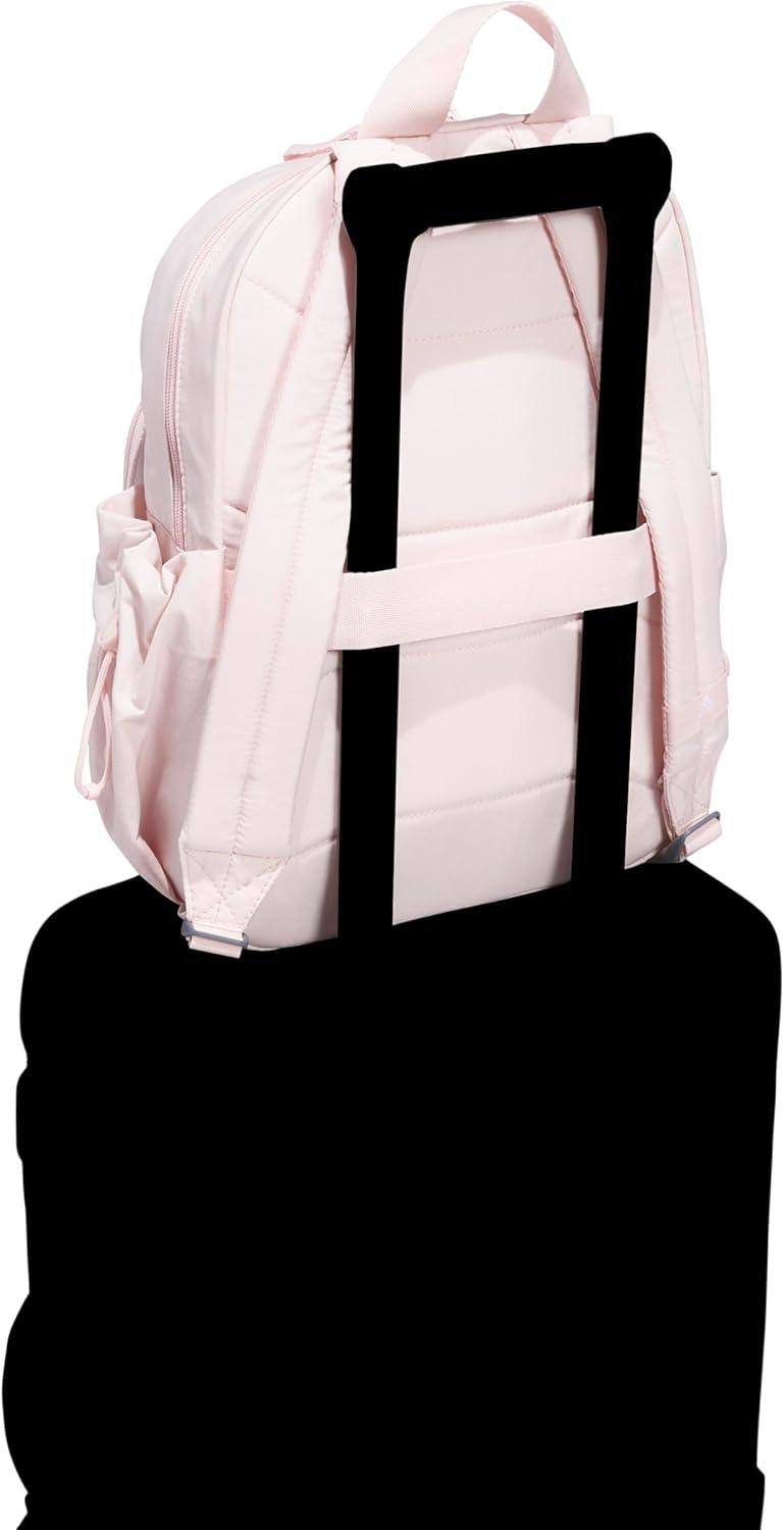imageadidas Small Backpack for Women  Weekender Lightweight Bag with Laptop Sleeve Metal Grey One SizeSandy Pink