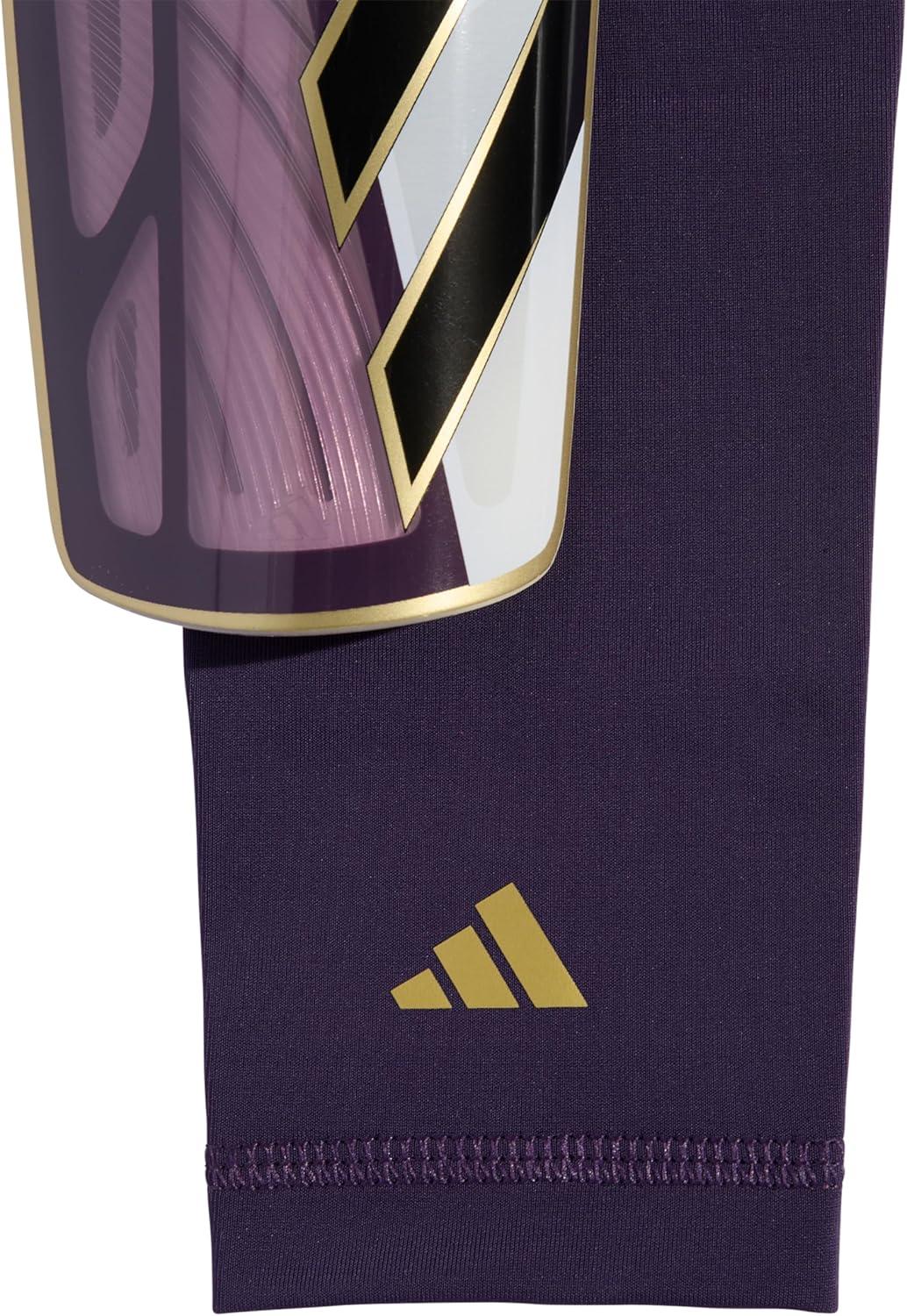 imageadidas Tiro League ShinguardAurora PlumWhiteGold MetallicBlack