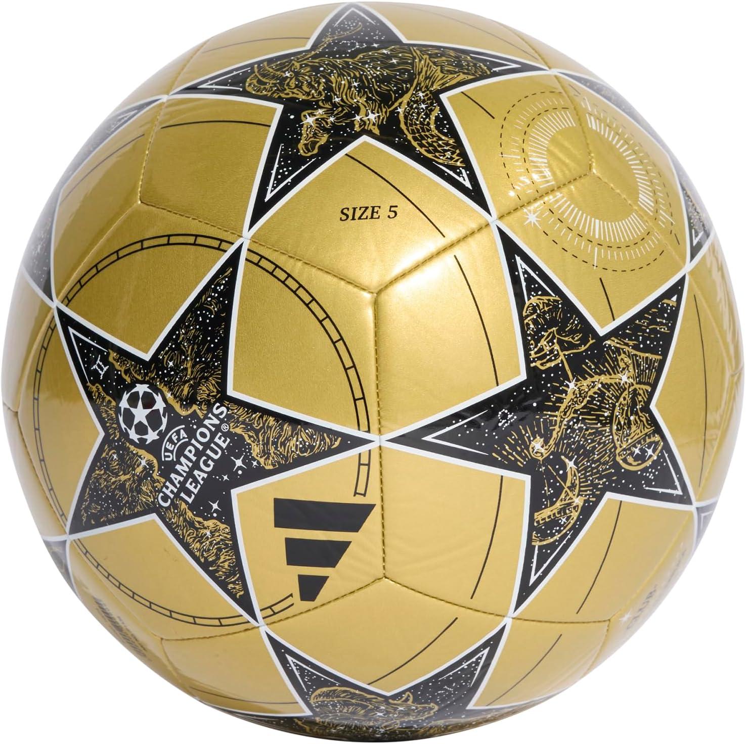imageadidas UEFA Champions League Club Soccer BallGold MetallicBlackWhite