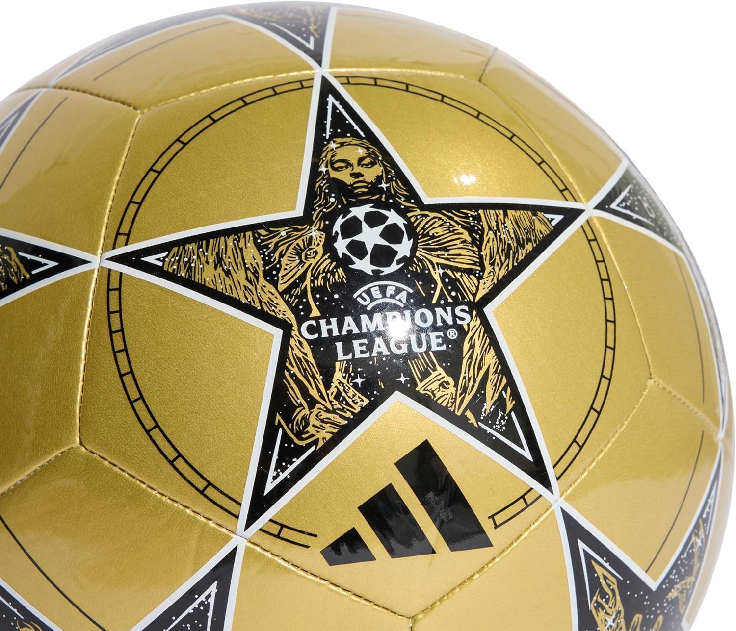 imageadidas UEFA Champions League Club Soccer BallGold MetallicBlackWhite