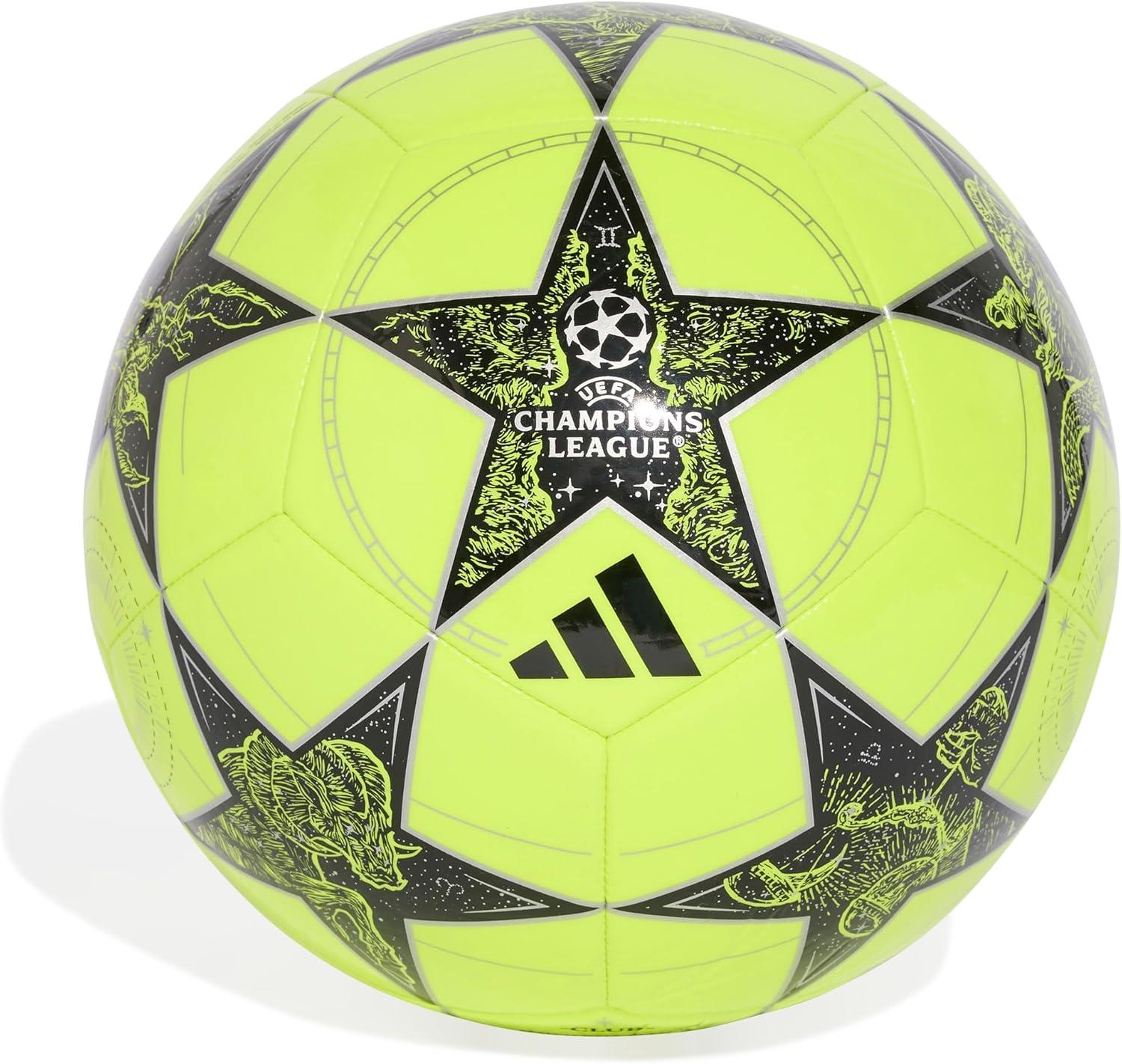 imageadidas UEFA Champions League Club Soccer BallSolar YellowBlackSilver Metallic