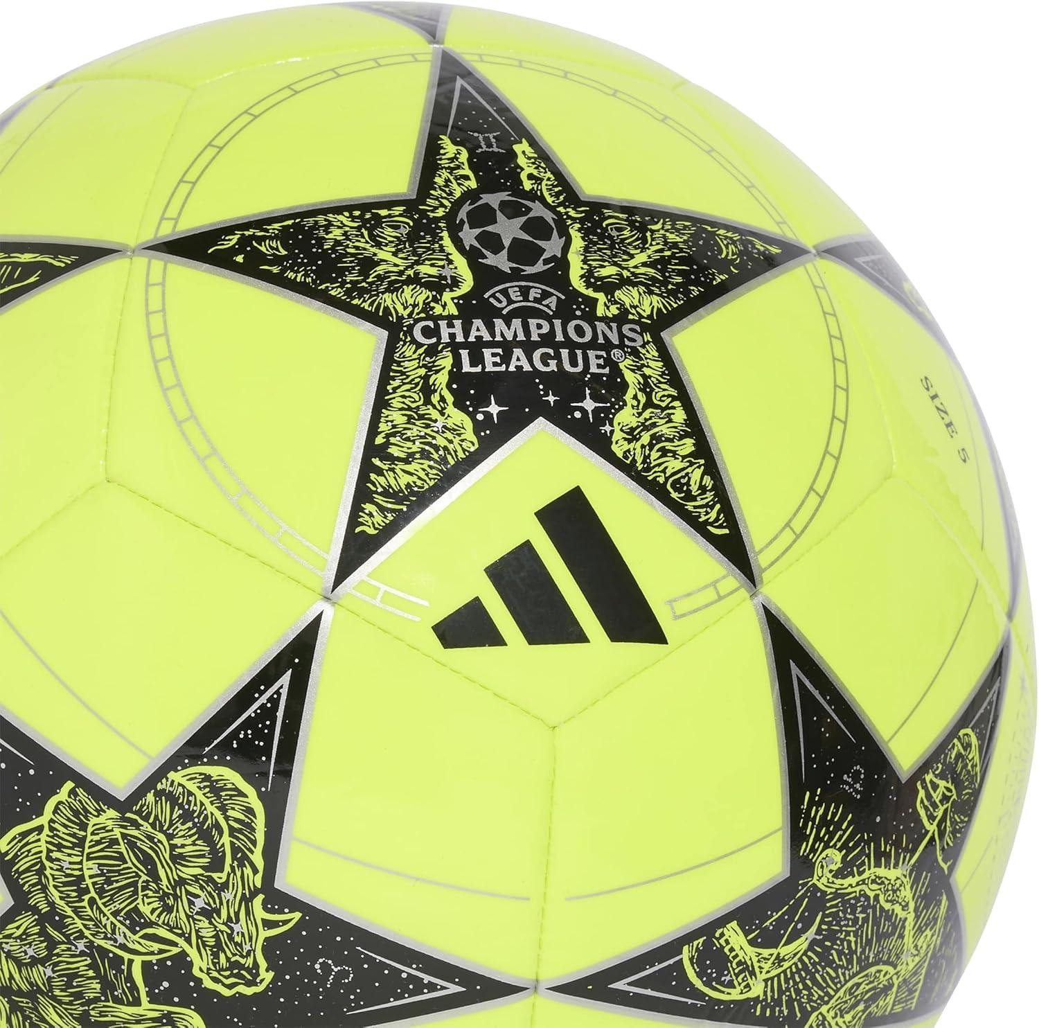 imageadidas UEFA Champions League Club Soccer BallSolar YellowBlackSilver Metallic