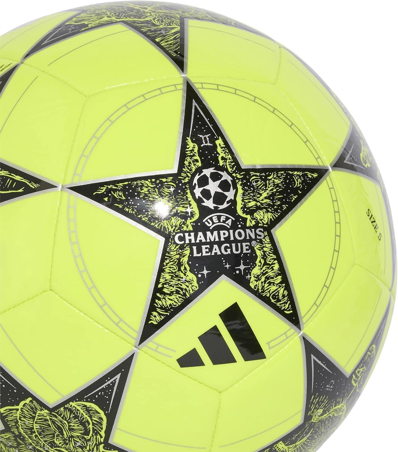 imageadidas UEFA Champions League Club Soccer BallSolar YellowBlackSilver Metallic