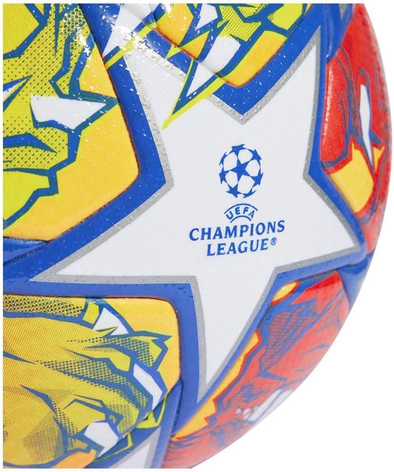 imageadidas UEFA Champions League FIFA Quality Pro Match Ball IN9340 Unisex Soccer Ball WhiteGlow BlueFlash Orange 5