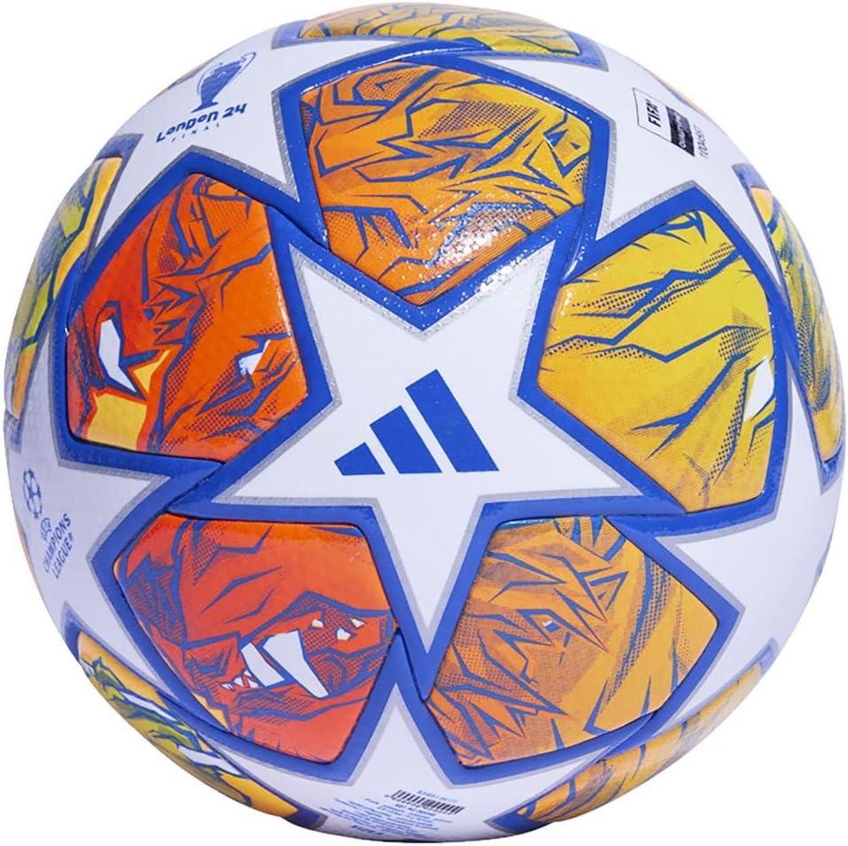 imageadidas UEFA Champions League FIFA Quality Pro Match Ball IN9340 Unisex Soccer Ball WhiteGlow BlueFlash Orange 5