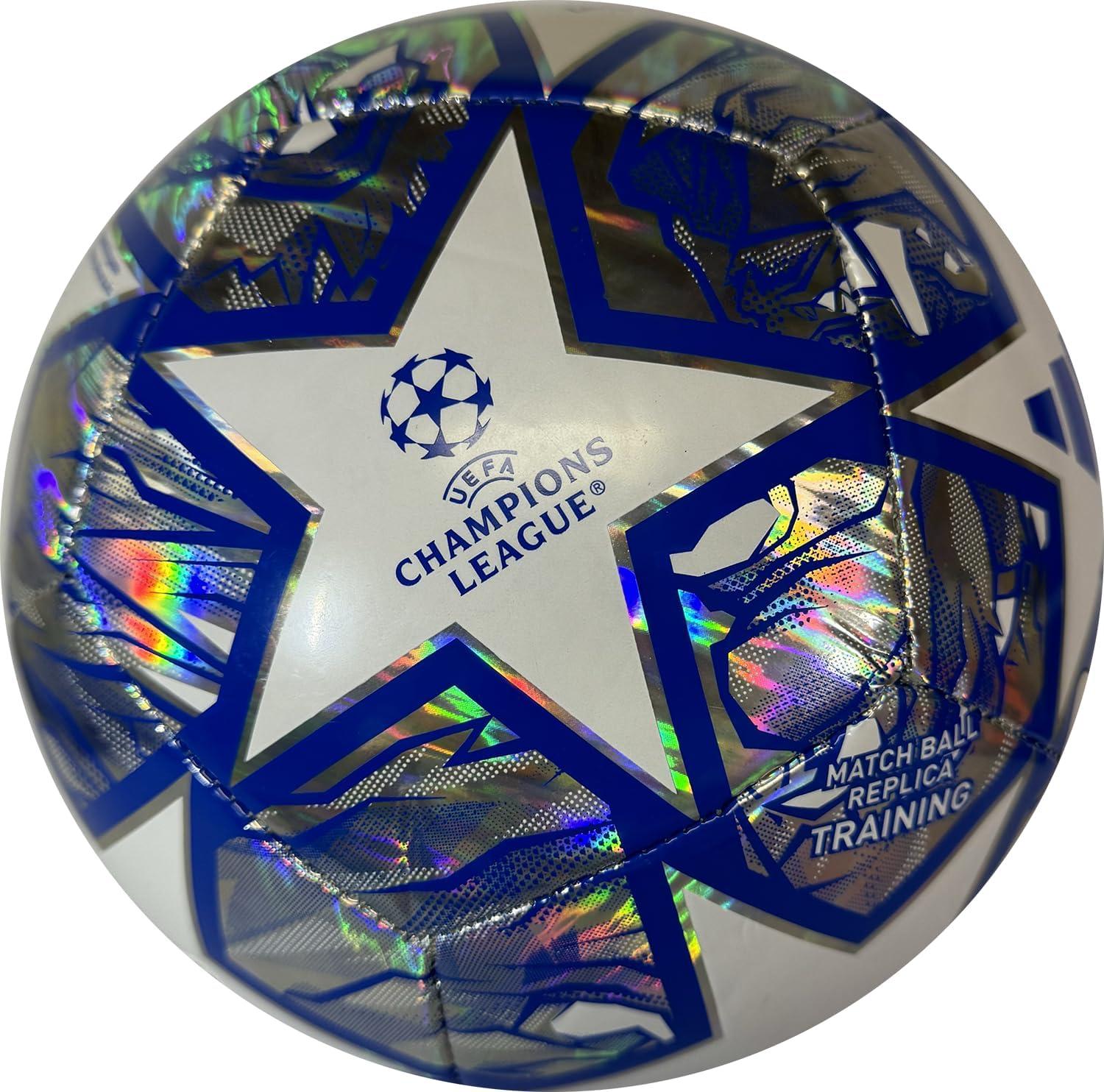 imageadidas UEFA Champions League Soccer BallSilver MetallicWhiteGlory Blue