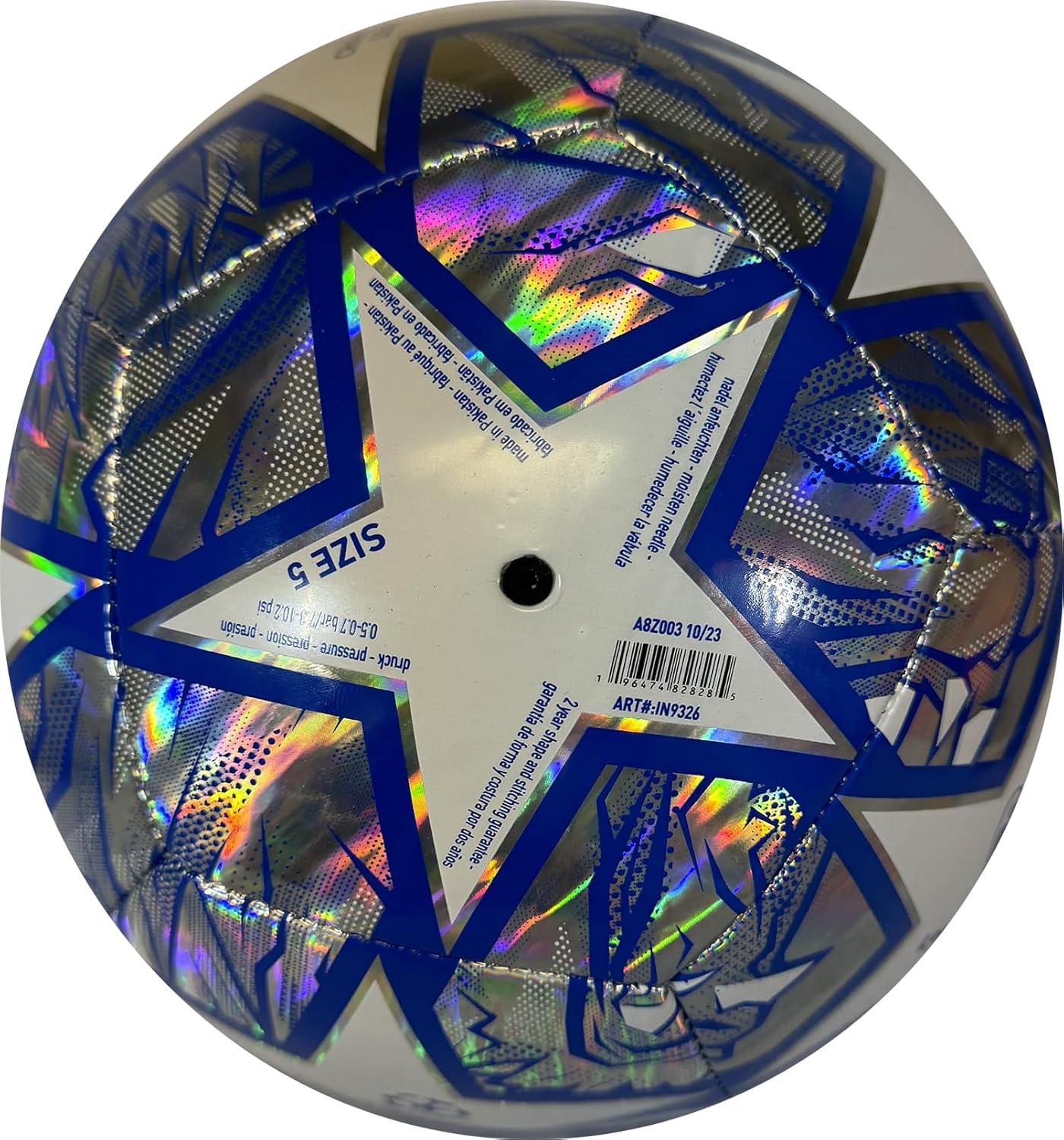 imageadidas UEFA Champions League Soccer BallSilver MetallicWhiteGlory Blue