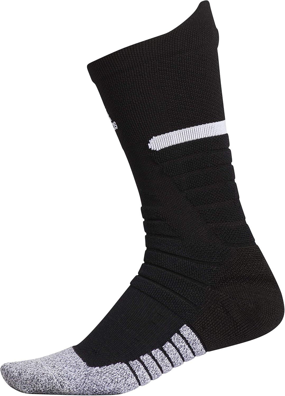imageadidas Unisex Adizero Football Socks 1 Pair Cushioned Crew for Men Women Kids Team SportsBlackWhite