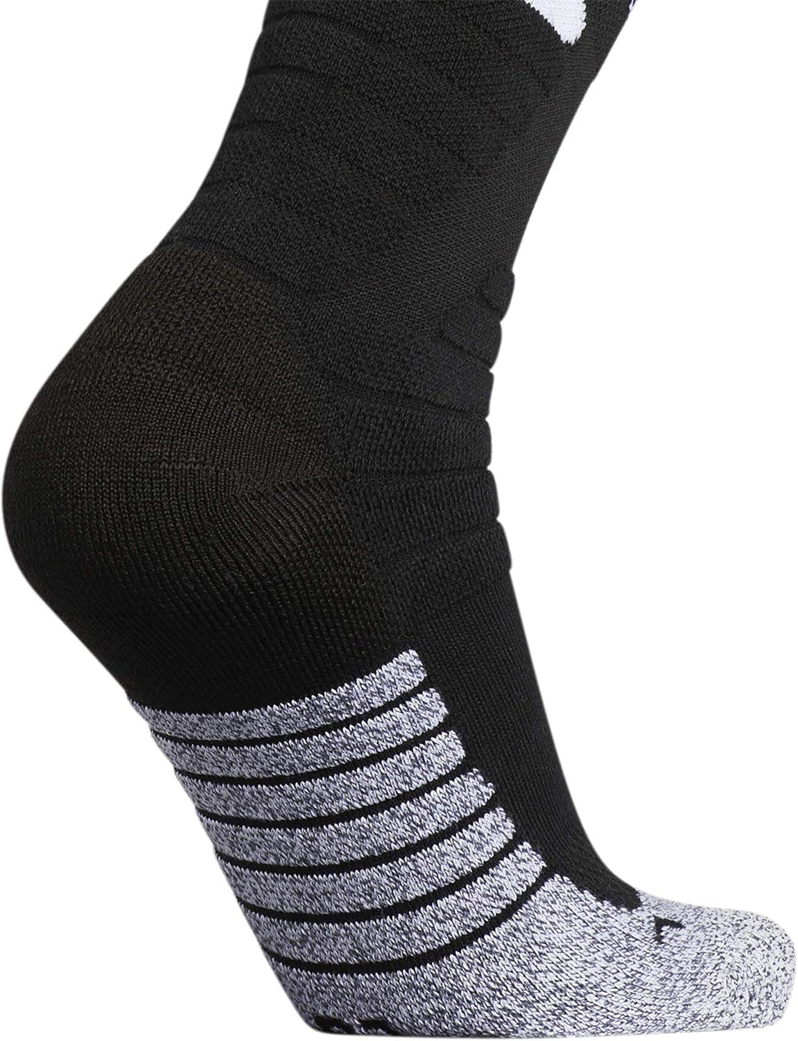 imageadidas Unisex Adizero Football Socks 1 Pair Cushioned Crew for Men Women Kids Team SportsBlackWhite