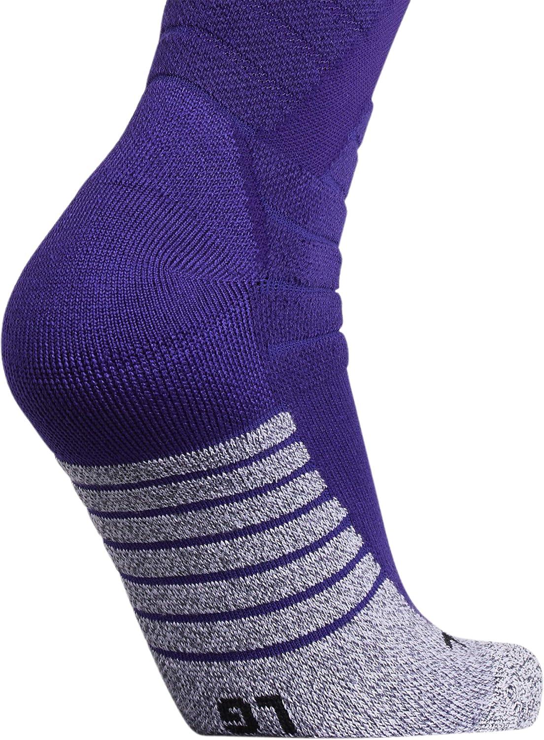 imageadidas Unisex Adizero Football Socks 1 Pair Cushioned Crew for Men Women Kids Team SportsCollegiate PurpleWhite