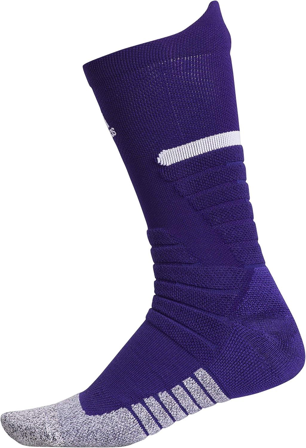 imageadidas Unisex Adizero Football Socks 1 Pair Cushioned Crew for Men Women Kids Team SportsCollegiate PurpleWhite